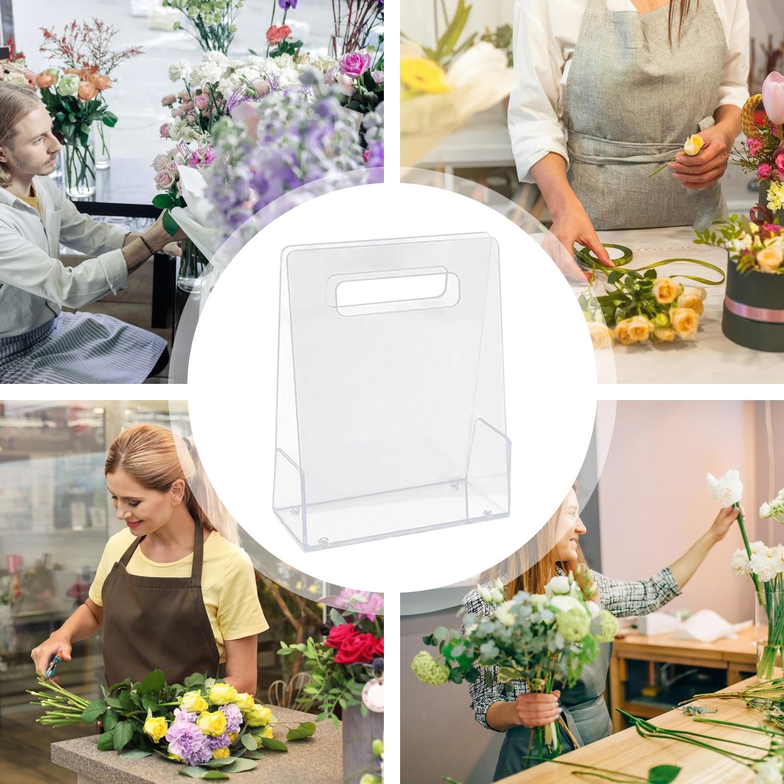100 Stück Transparente Blumenstrauß-Taschen – Trapezform, 4–20 Cm Breit, 35 Cm Hoch, Aus Kunststoff