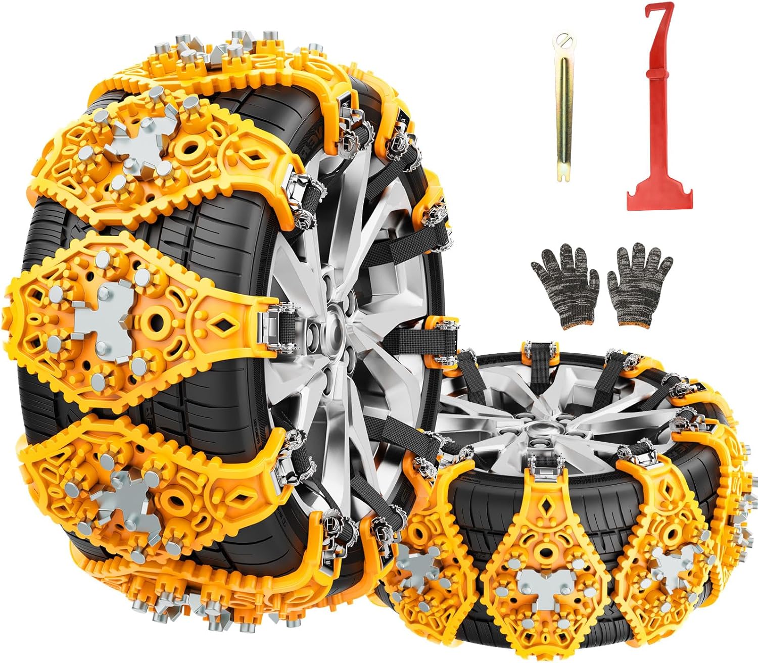 Oziral 2023 New Universal Car Tire Snow Chains 8 Pieces Snow Chains Set