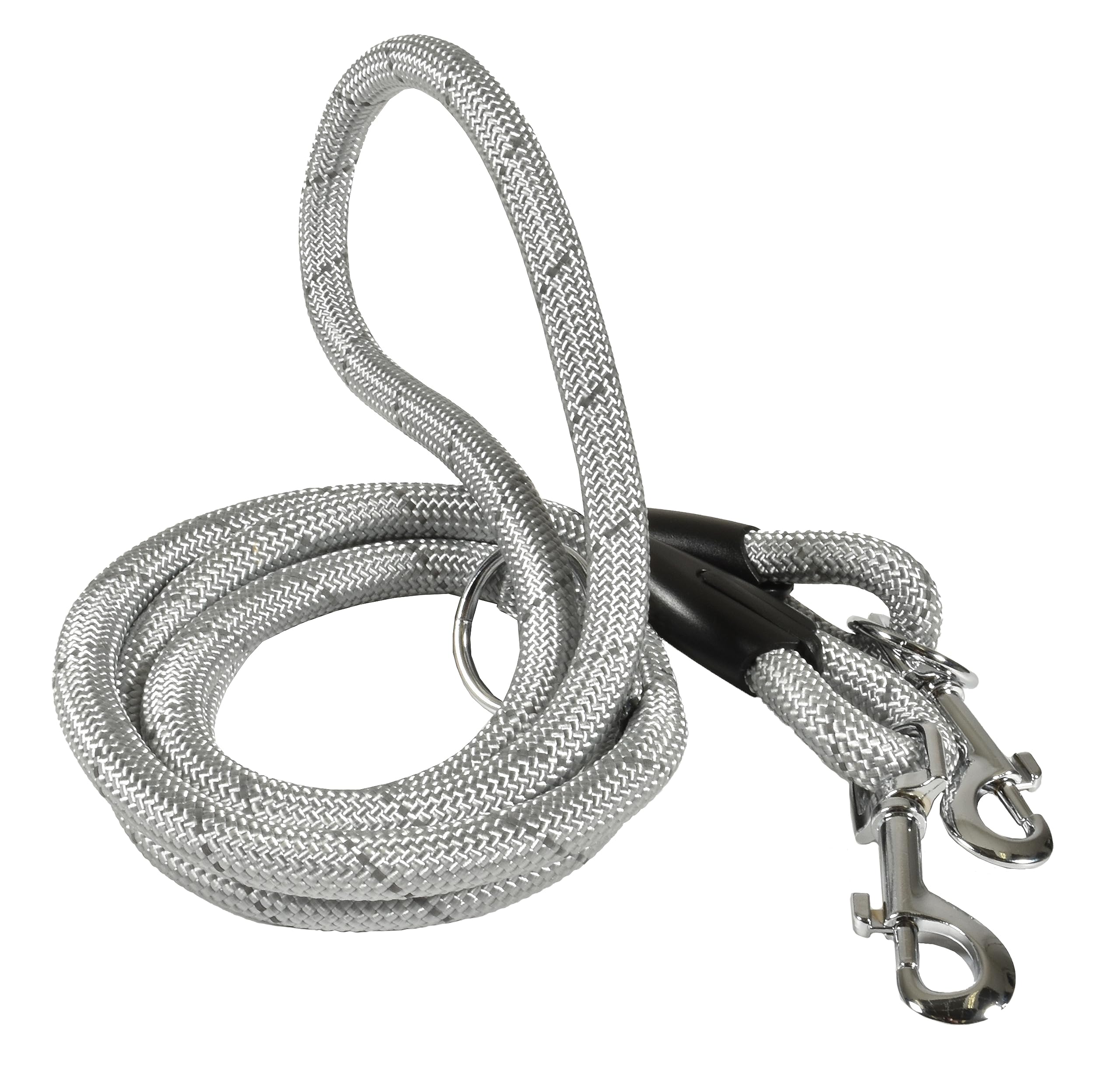 Bobby Walk Tubular Dog Leash, Training Dog Leash with Carabiner, Heavy Duty Nylon, 3 Lengths, Grey, 189 x 1.2 cm