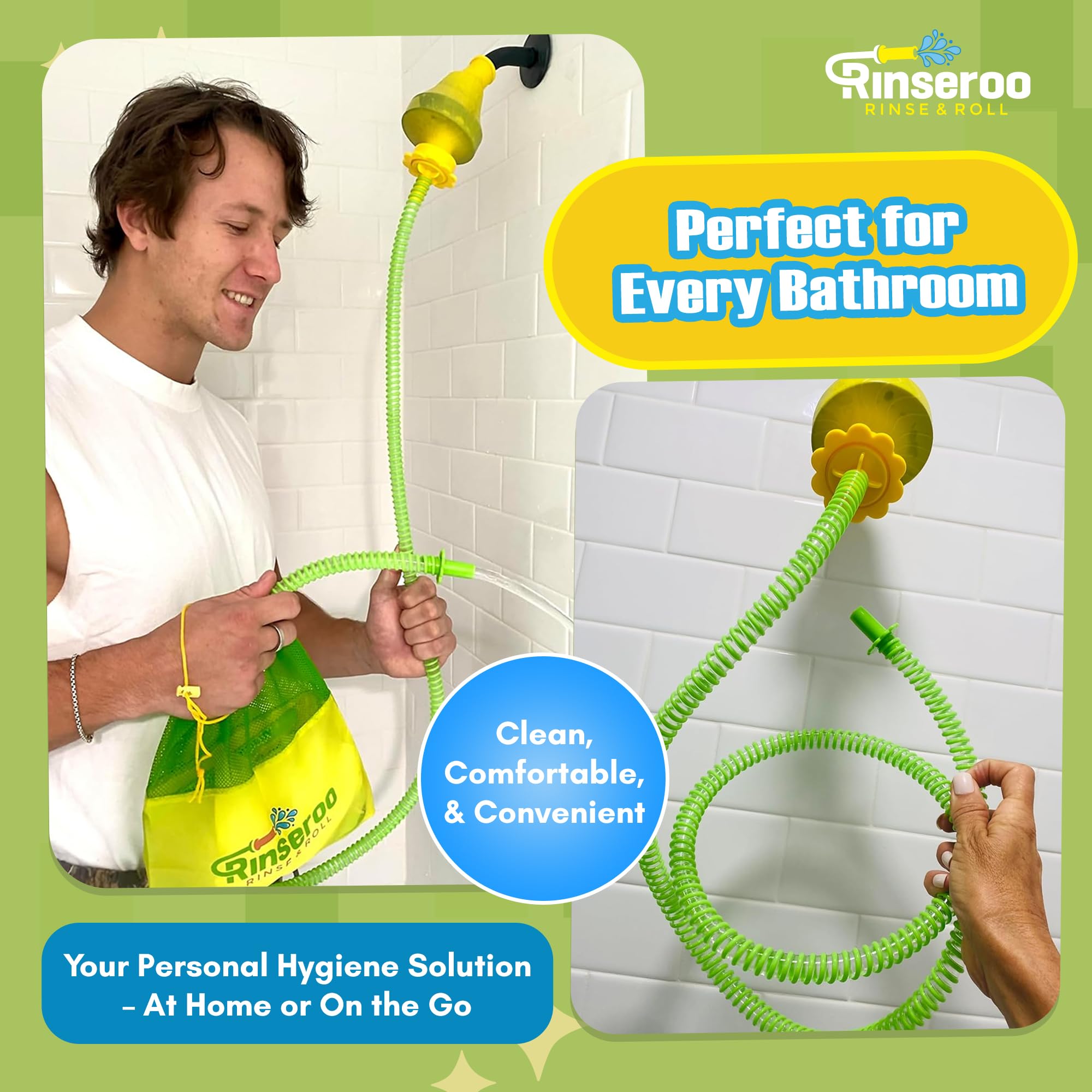 Rinseroo Manguera portátil para bidé, accesorio de ducha sin cordones para posparto, poscirugía, higiene de agua tibia. Pulverizador de mano para viajes, hombres, mujeres, caravana, alternativa a