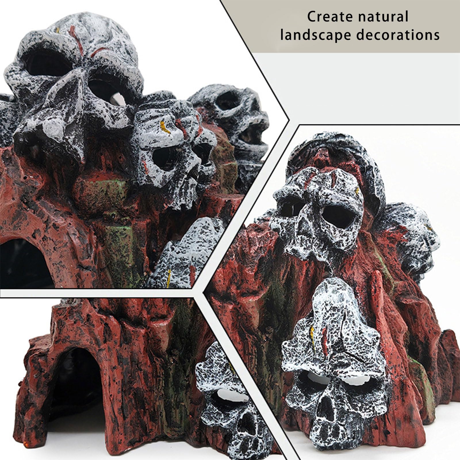 Générique Ornement d ' Aquarium en Forme de crâne créatif, décoration de Grotte en résine, Gothique créatif, Grotte de crâne, Accessoire pour Aquariums, résines, Ornement d ' Aquarium