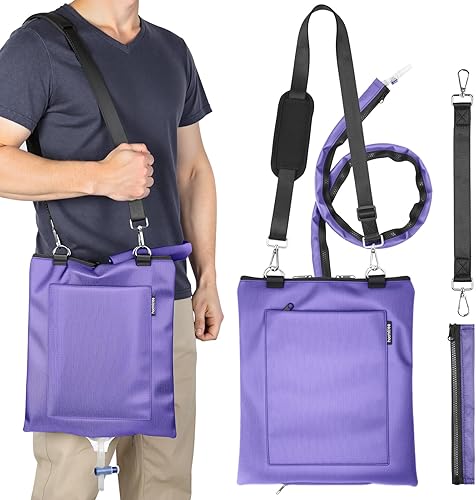 Miniatura 11 de Soporte para bolsa de drenaje de orina, funda de privacidad para bolsas de catéter u orina, con correa ajustable, diseño de cremallera, impermeable