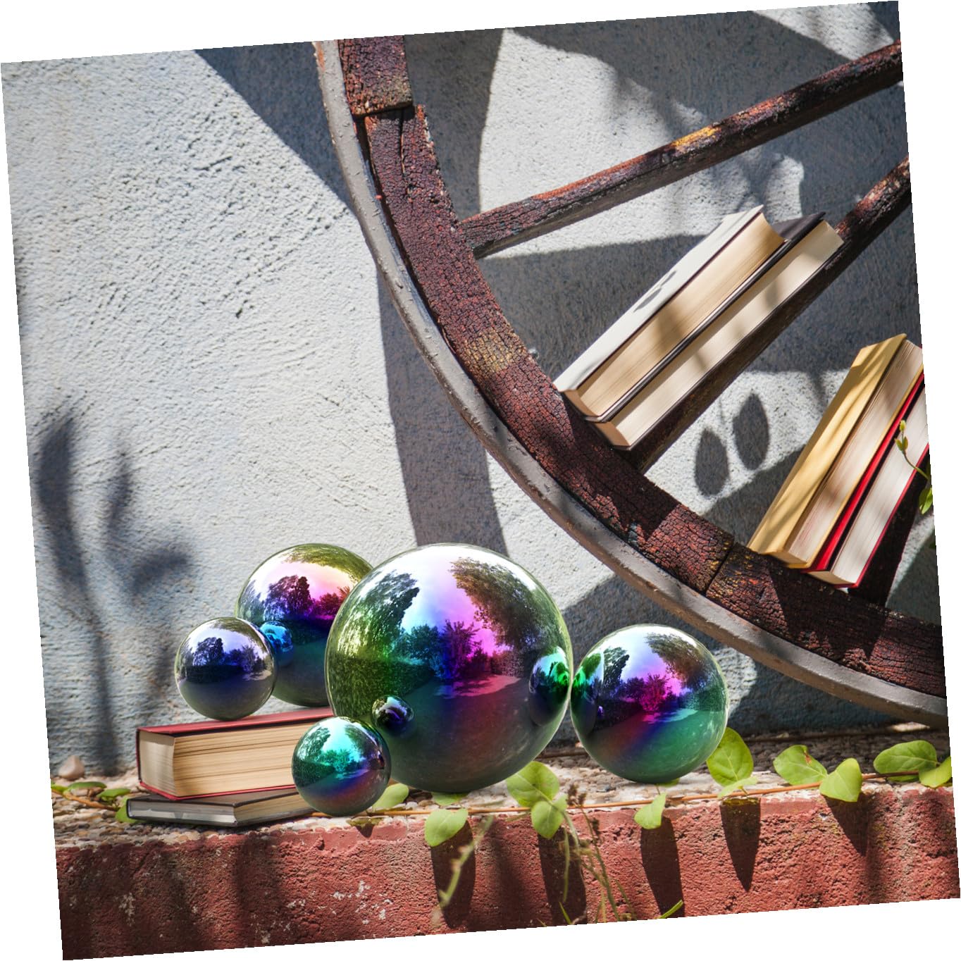 SHINEOFI Sfere Specchiate Riflettenti da Giardino in Acciaio Inossidabile 6 Pezzi Sfera Decorativa Vuota Ornamento Elegante e Lucido per Esterno