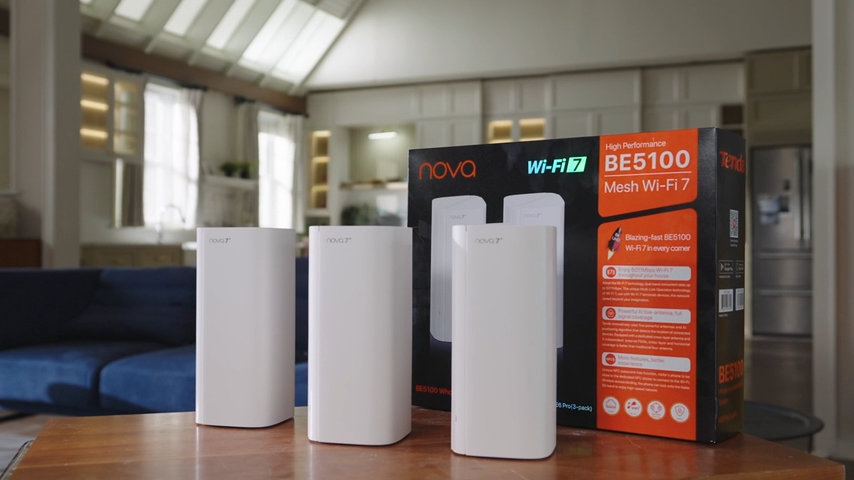 Tenda Mesh WiFi 7 ME6 Pro – BE5100 Dual Band, Velocità Fino A 4323 Mbps, Copertura 240 M², Porta 2.5G, NFC, Easy Mesh, Per Streaming E Gaming Senza Latenza