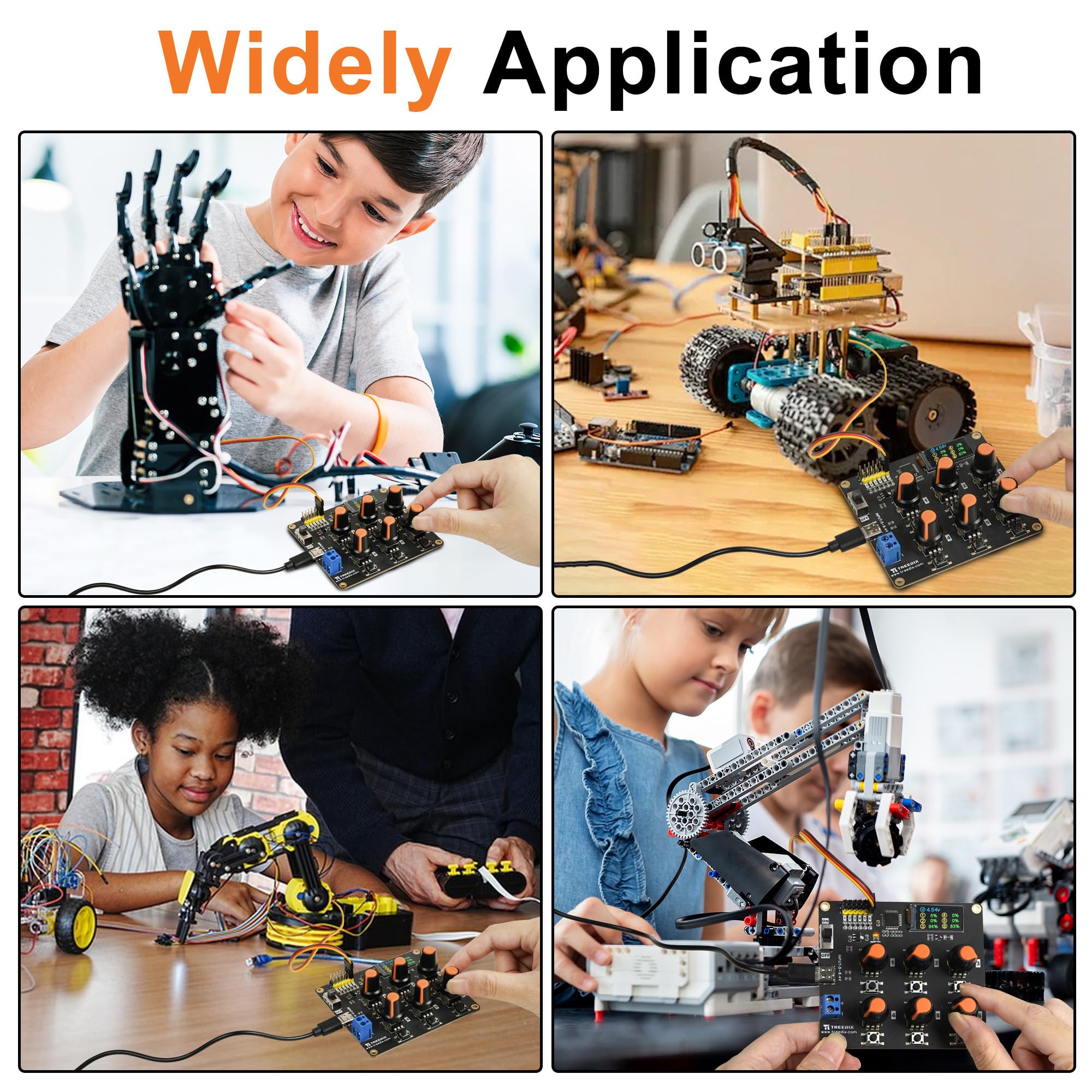 Treedix Servo probador digital RC, pantalla LCD en tiempo real, placa controladora de servo de 6 canales, DC5-8.4V RC Servo Tester con protección contra sobrecorriente para robots de avión