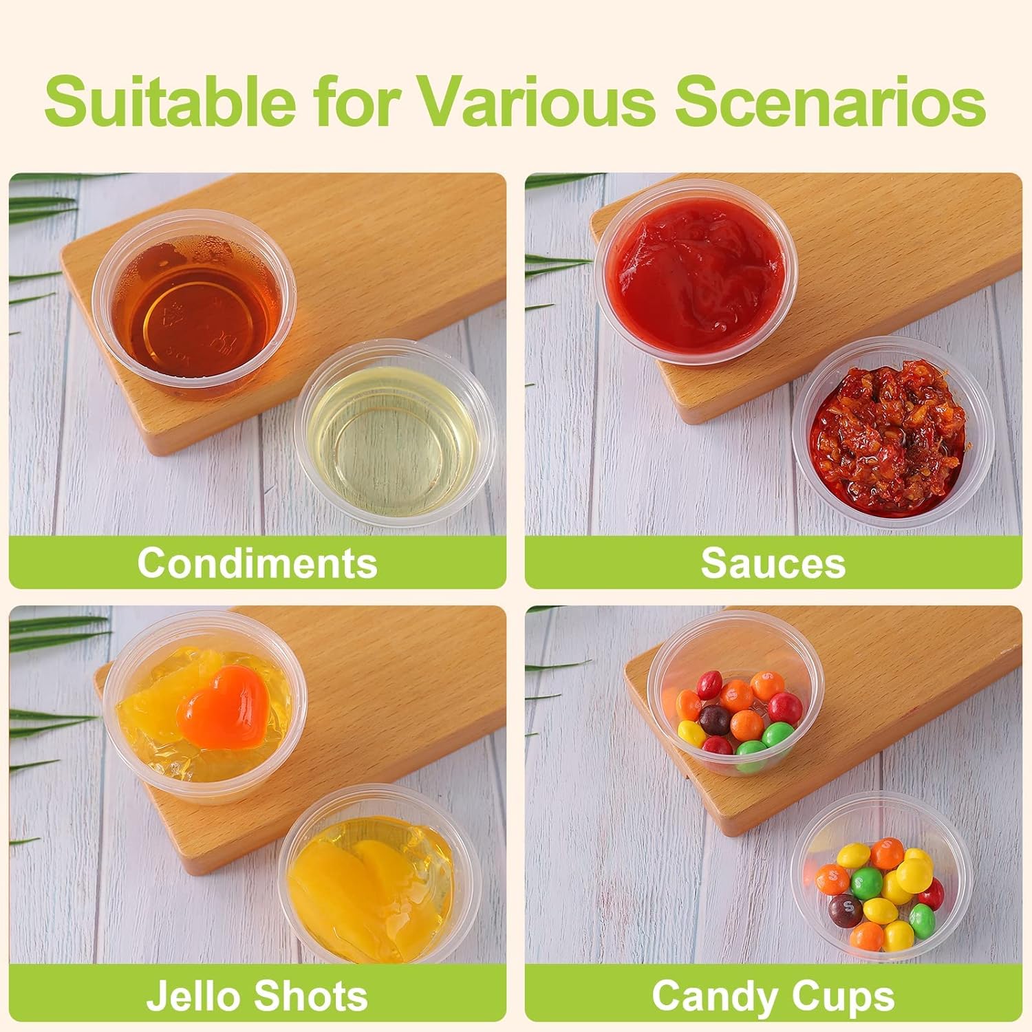 TashiBox Disposable Mini Cups, Portion Cups (No Lids), 200 Count (1 oz)