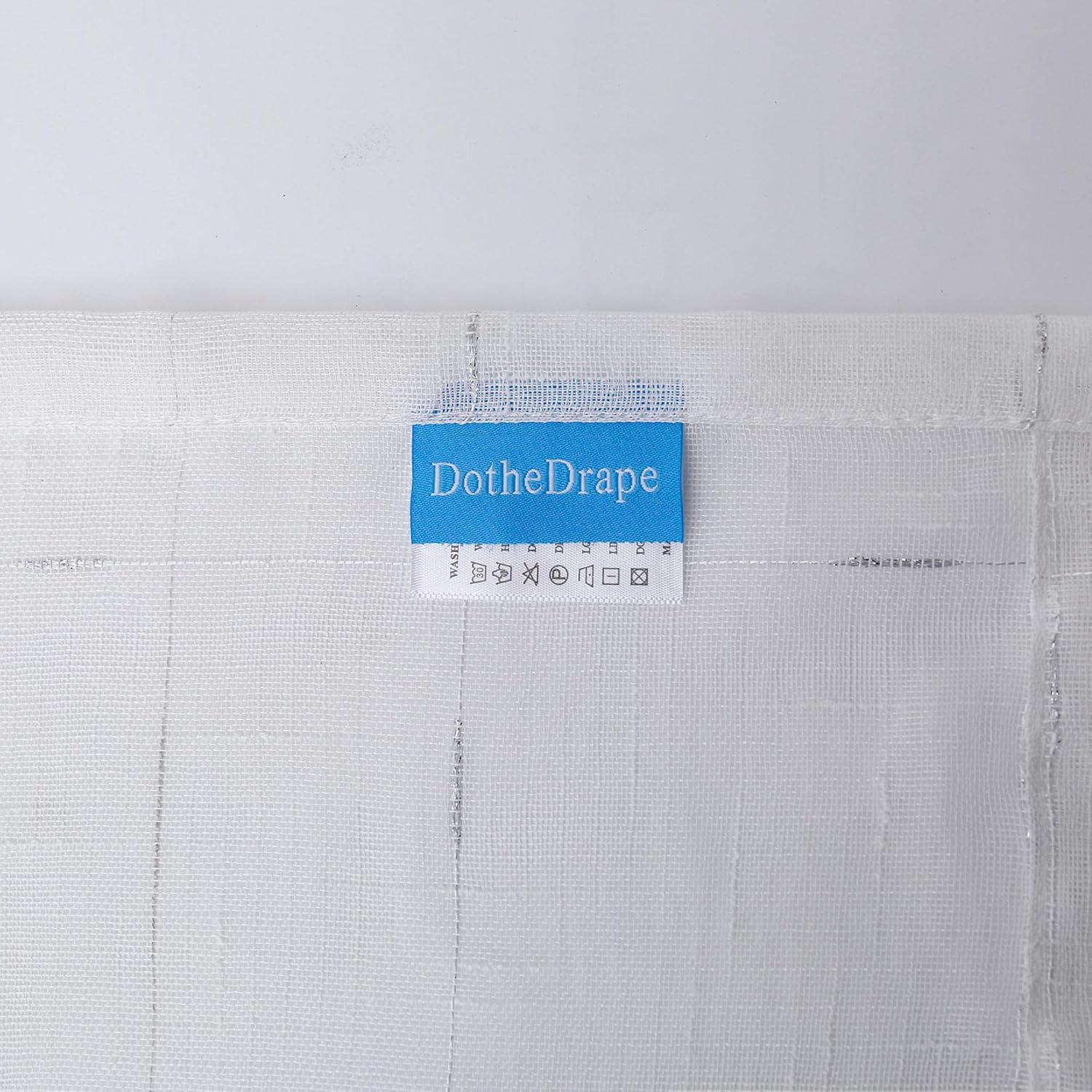 Pinch Pleat Sheer Voile Window Curtain Panels White Curtain 50 Width 90 Inch Long for Kitchen Bedroom Children Living Room Yard (White with Silver, 2 Panels)