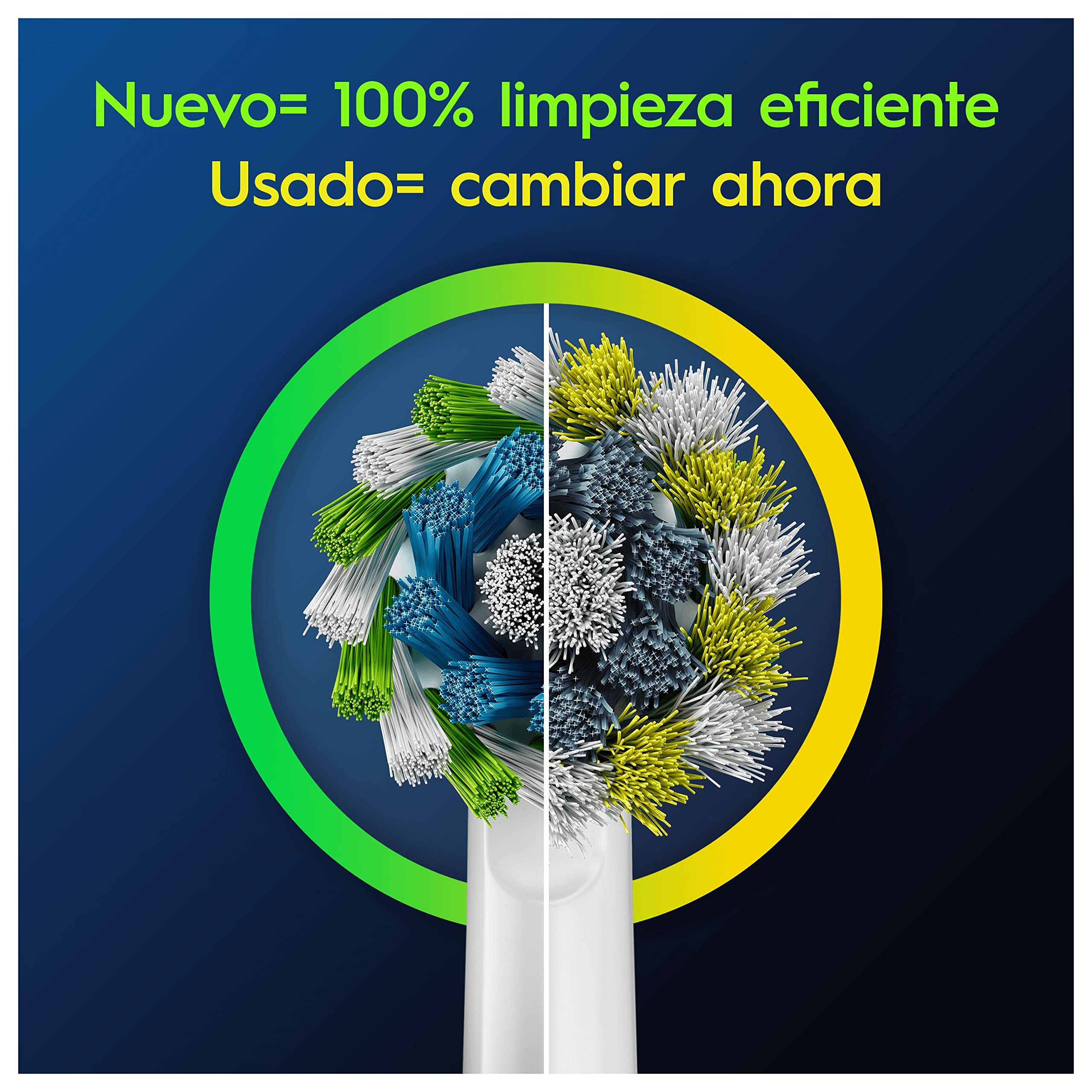 Oral-B CrossAction Cabezales de Recambio Originales, Blancos, Pack de 10 - Recambios para Cepillo Eléctrico Oral B Pro, con Indicador de Uso Y Filamentos en Forma de X para Una Limpieza Profunda