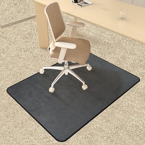 Miniatura 6 de Tapete de pana resistente para silla de oficina para alfombras y suelos de madera dura, tapete de tres pliegues, tapete para silla de escritorio