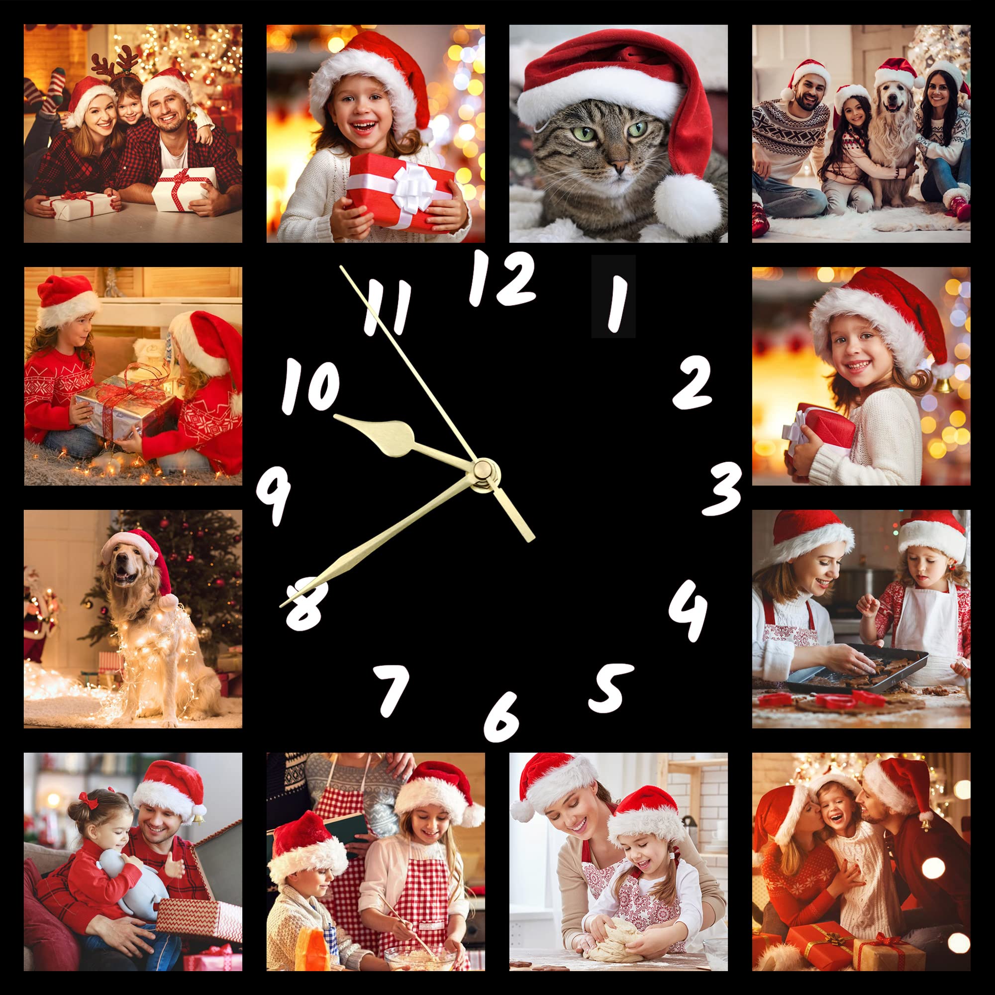 S&H&OU Custom Wall Clock,Photo Wall Clocks for Living Room Decor with Photo,Kids Silent Wall Clock,Personalized Photo Wall Hanging Time Clock for Birthday Wedding Valentine'S Day Christmas Photo Gift — image 1