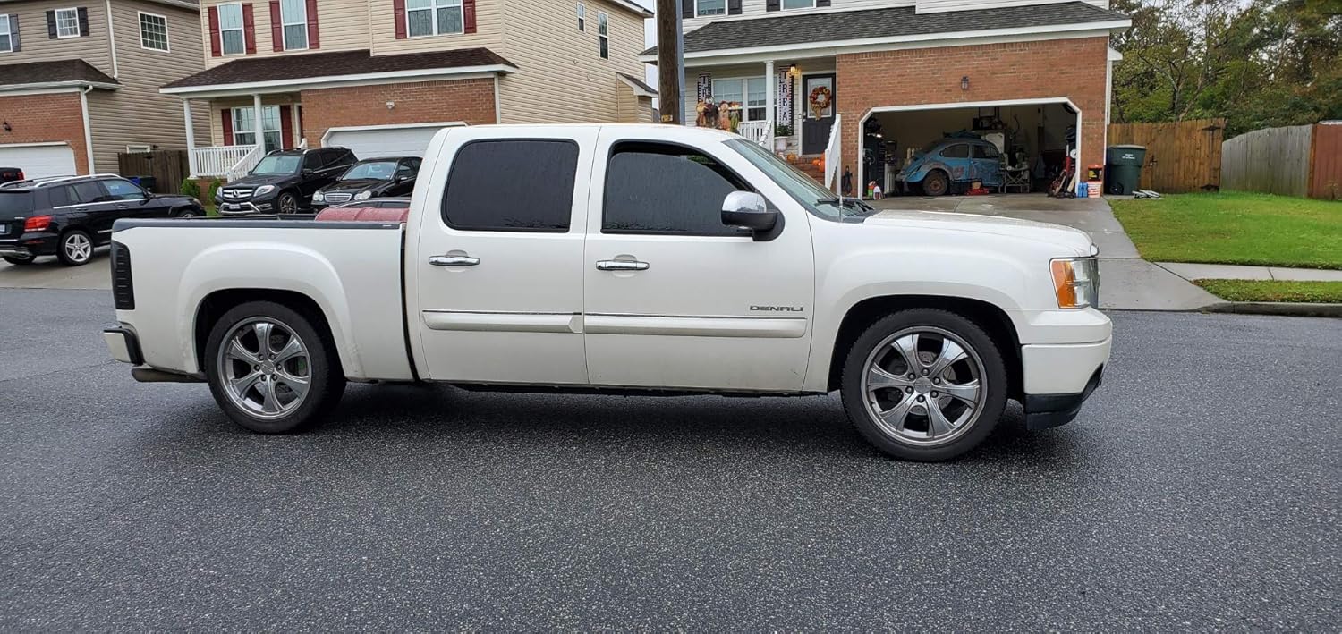 RTZ - Compatible with Chevrolet GMC Silverado Sierra 1500 Pickup Lowering Kit 3" Drop Spindles & Front Strut Combo + Adjustable 5" Rear Flipkit Kit + Doestch Tech Premium Nitrogen Gas Shocks 4WD