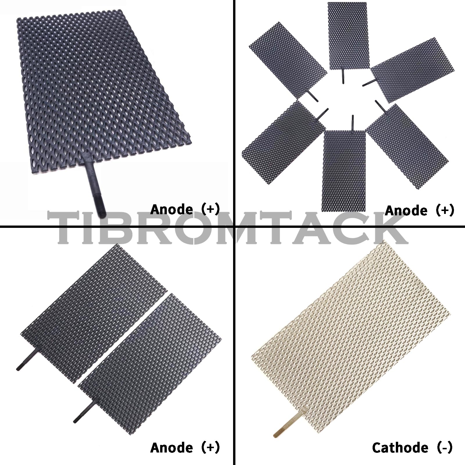 2PCS Elektroden, Titan Anodennetz mit MMO Ruthenium-Iridium Beschichtung und Kathoden Elektrolytnetz ohne Beschichtung für elektrochemische Anwendungen und Schwimmbadreinigung