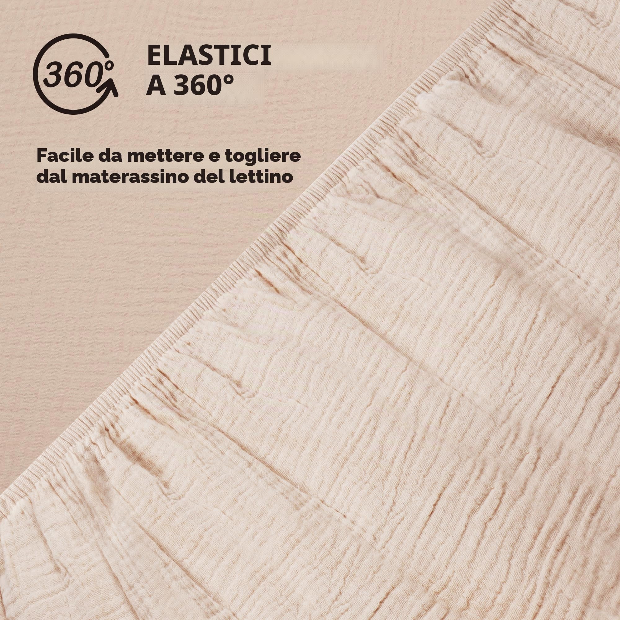 Susurration 100% Cotone Set di 2 Lenzuola Con Angoli per Cotone Bambini, Lenzuolo in Mussola di Lenzuolo per Lettino da Viaggio 60x120cm/70x140cm (Marrone)
