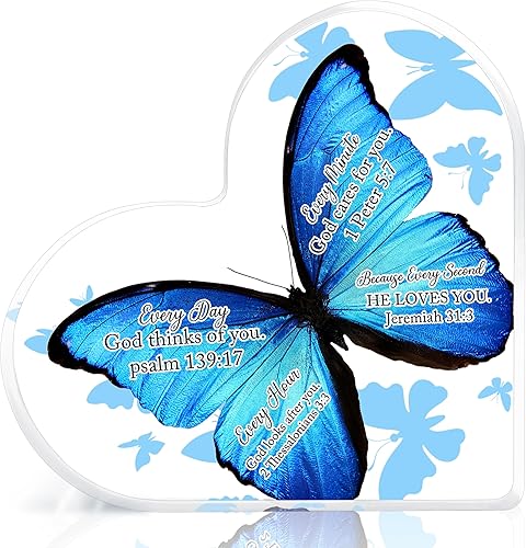 Regalos cristianos, regalos religiosos, regalos de las Escrituras para mujeres, versículo bíblico, inspirador en forma de corazón, decoración de