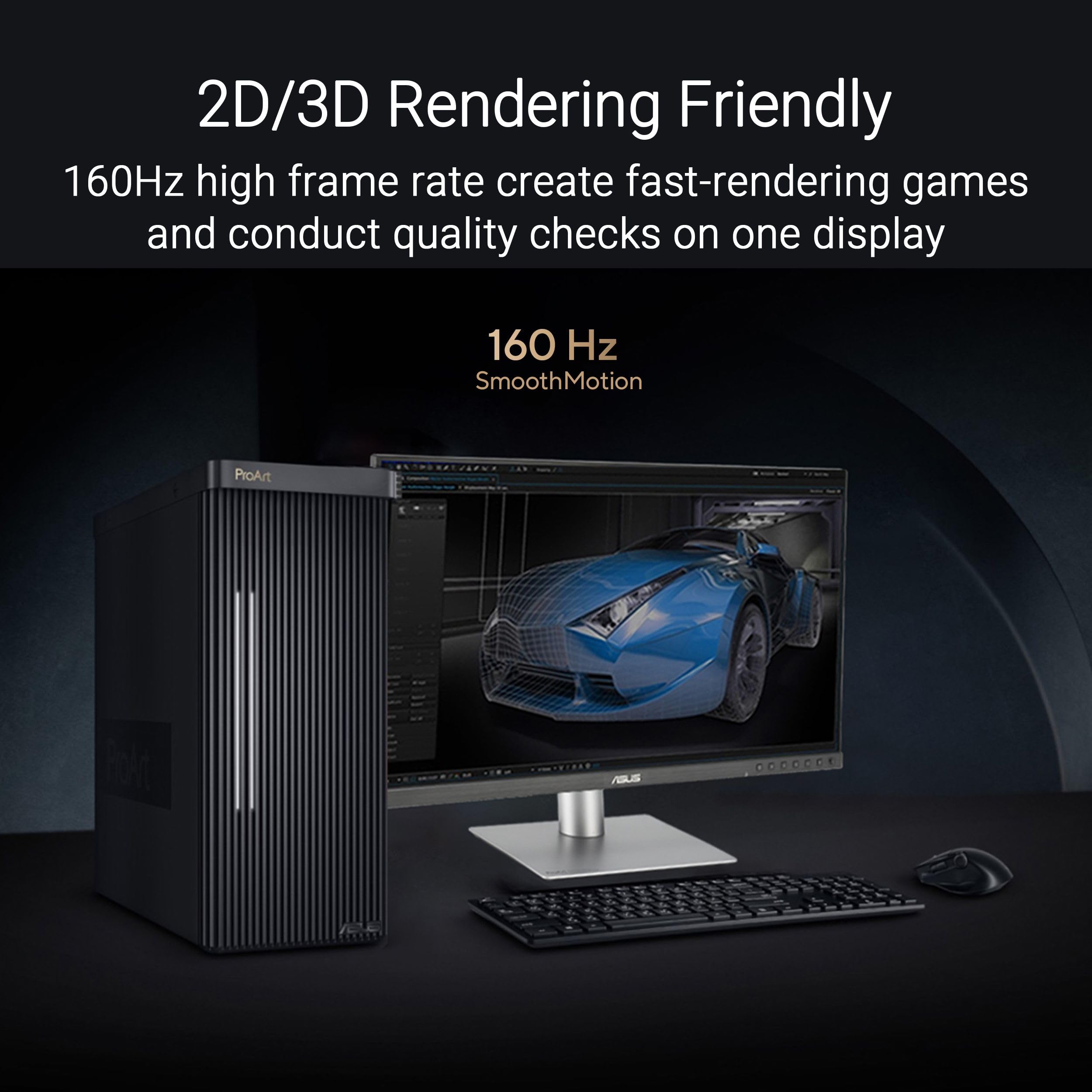 ASUS ProArt PA27UCGE: 27", 4K IPS, 160Hz, 600 nitów, 98% DCI-P3, Delta E<1, wbudowany kolorymetr, HDR10, HLG, USB-C 96W, Auto KVM, kalibracja sprzętu, ekologiczne wzornictwo.