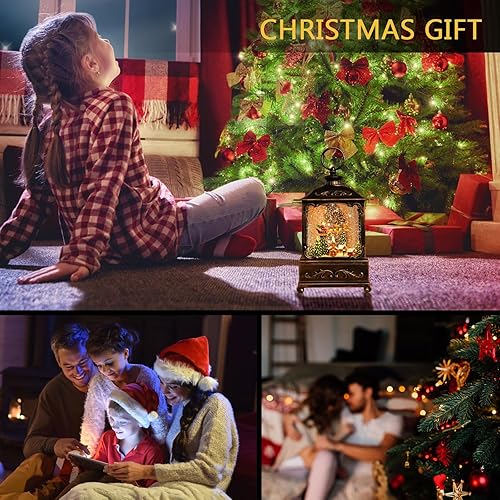 Miniatura 34 de Linterna de Navidad con globo de nieve, USB y música, linterna con globo de nieve, portátil, decoración de interiores y regalos encantadores
