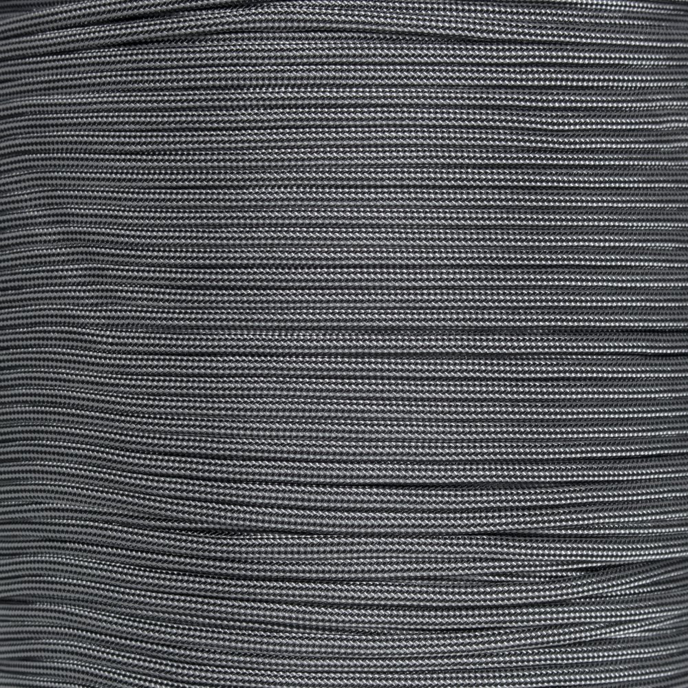 Paracord Planet 10 20 25 50 100 Foot Hanks and 250 1000 Foot Spools of Parachute 550 Cord Type III 7 Strand Paracord (Silver Gray w/Black Stripe 10 Feet)