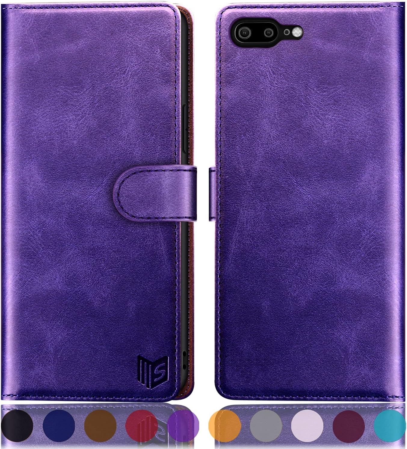 SUANPOT for iPhone 7 Plus/8 Plus 5.5″(NON iPhone 7/8 4.7″) with RFID Blocking Leather Wallet case Credit Card Holder,Flip Book Phone case Shockproof Cover Women Men for Apple 7 Plus/8 Plus case Purple SUANPOT for iPhone 7 Plus/8 Plus 5.5″(NON iPhone 7/8 4.7″) with RFID Blocking Leather Wallet case Credit Card Holder,Flip Book Phone case Shockproof Cover Women Men for Apple 7 Plus/8 Plus case Purple
