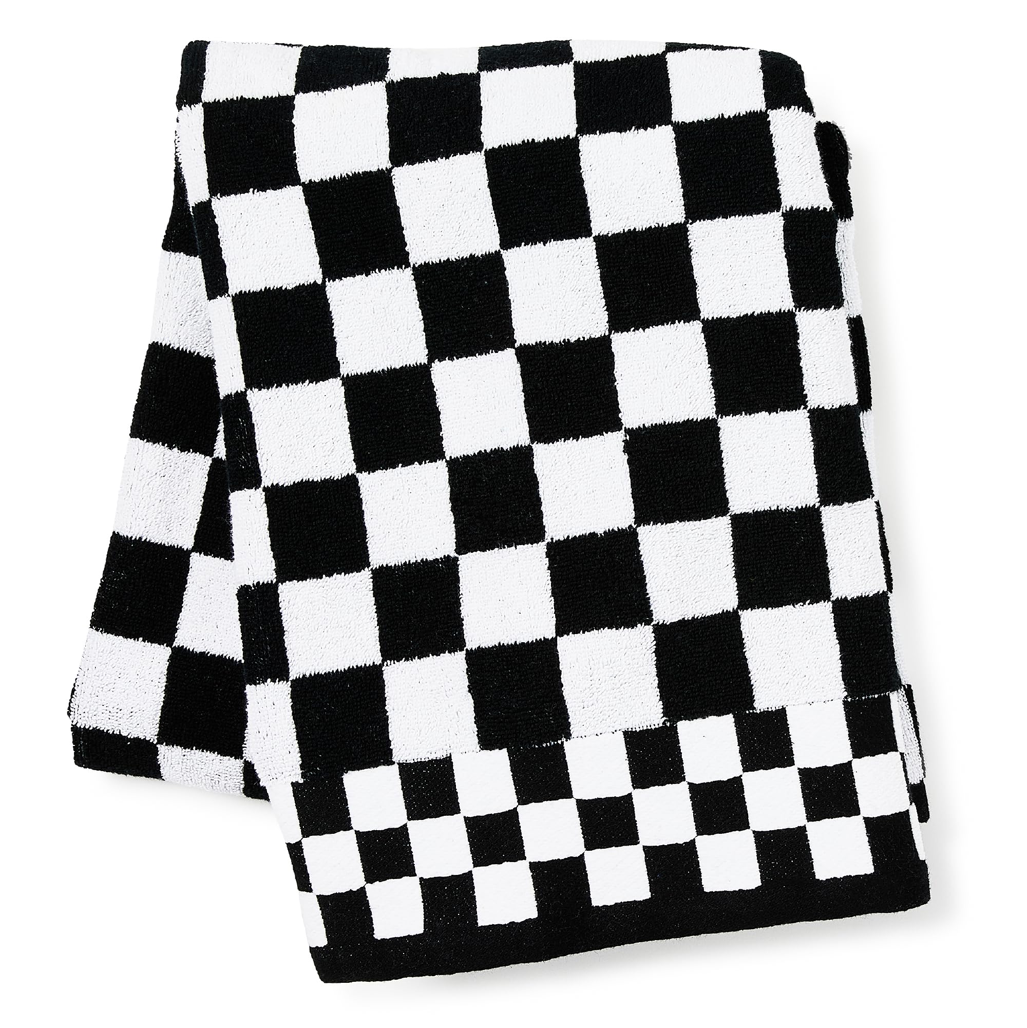 MACKENZIE-CHILDS Cotton Bath Towel, Cute Decorative Bathroom Towel, Brown-and-White Mocha Check