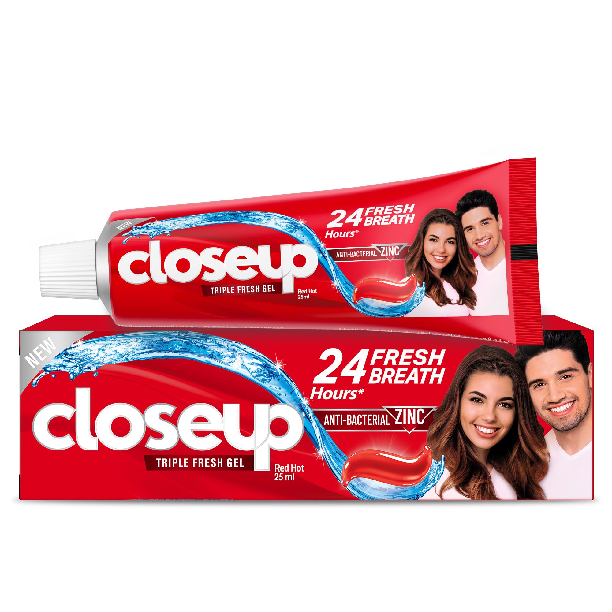 Closeup Triple Fresh Gel Toothpaste, Red Hot, for 24HR fresh breath, 25ml