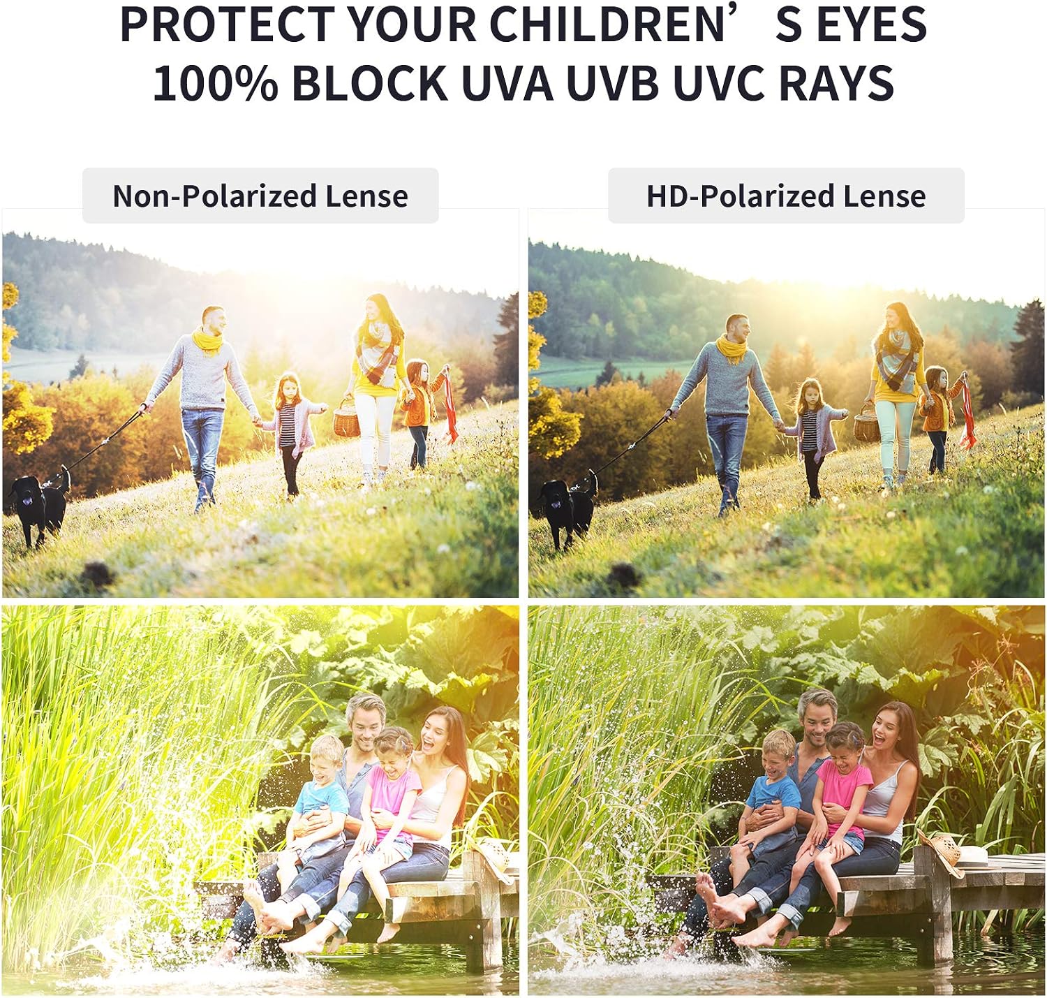 Kids Sunglasses TPEE Unbreakable Frame Polarized Sports Glasses with Adjustable Strap For Boys Girls Age 5-12