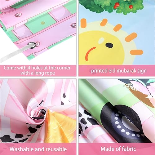 Miniatura 3 de Tatuo Pancarta de fondo de decoración de cumpleaños de granja rosa, tamaño grande, 3.6 x 6 pies, pancarta de fondo de animales de granero para baby