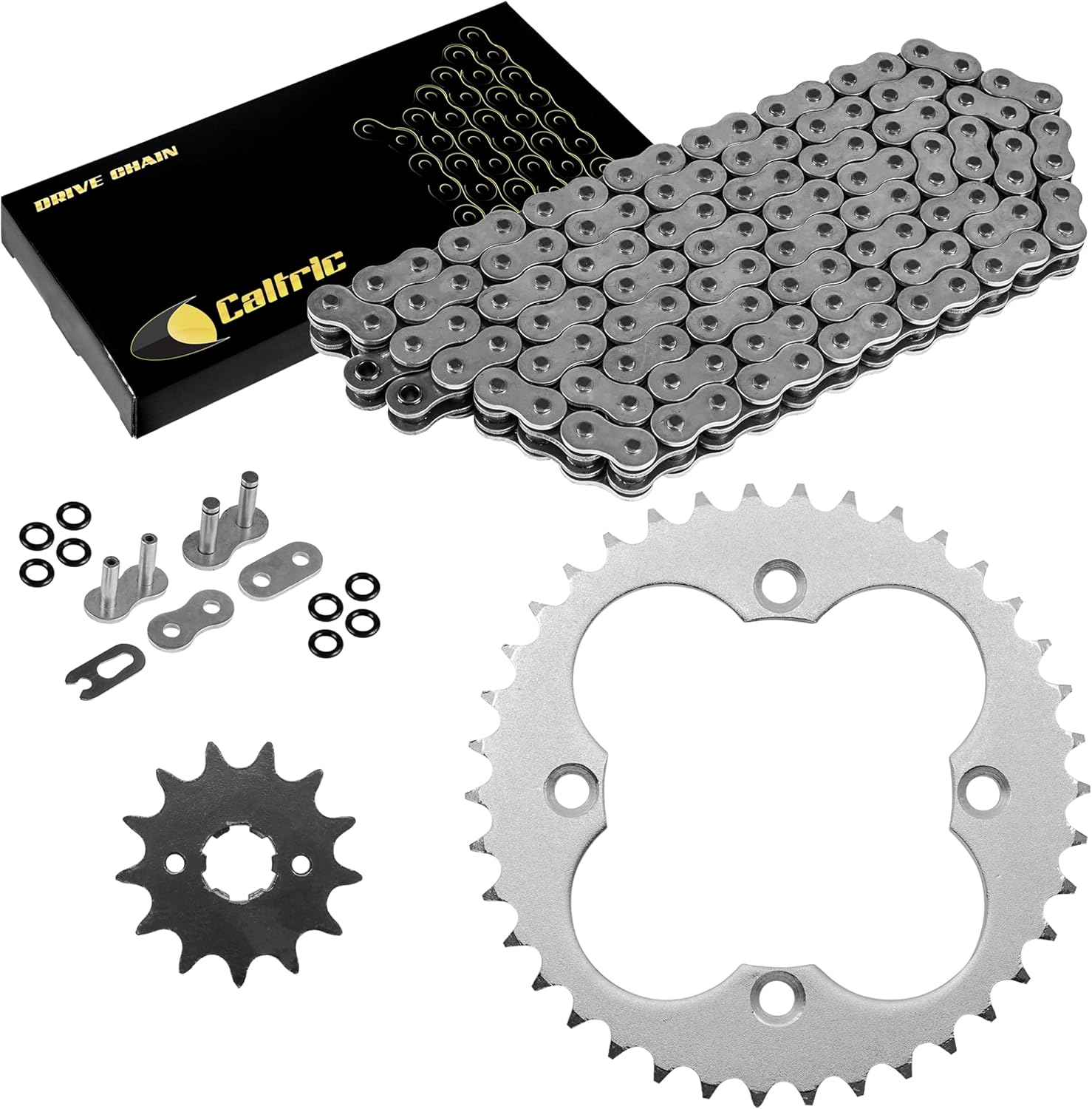 Caltric O-Ring Drive Chain & Sprockets Kit Compatible with Honda Trx250X Trx-250X Fourtrax 250X 1987 1988