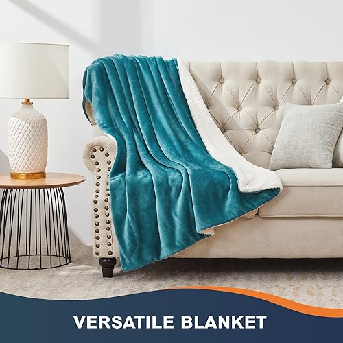 Miniatura 5 de Walensee Sherpa - Manta de forro polar de felpa, muy suave, reversible, manta de franela de microfibra para sofá, cama, sofá ultra lujoso, cálido y