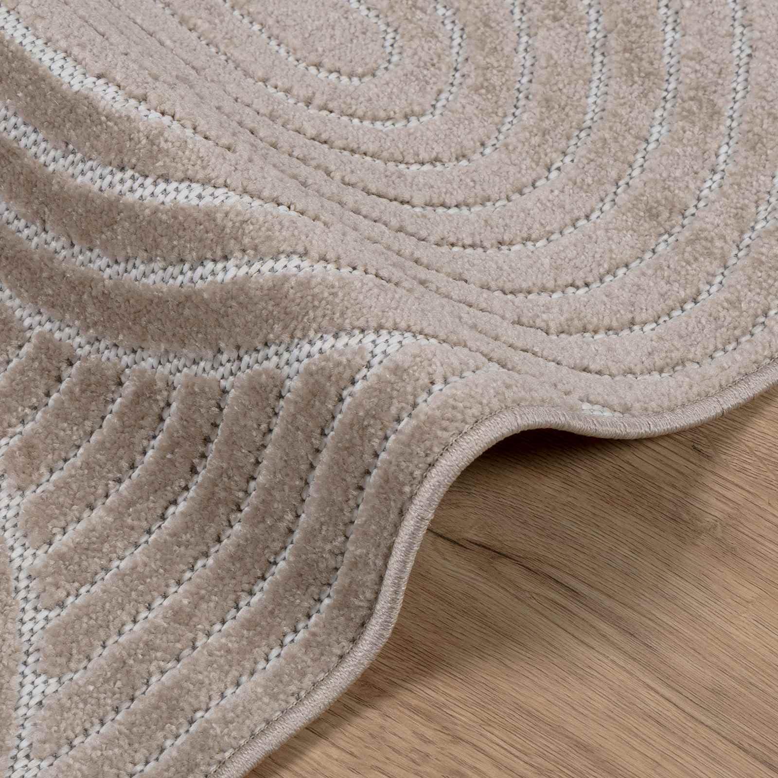 vidaXL Alfombras de área Cuadrado Palmeras Beige 240 x 240 cm, Alfombra Moderna, diseño Antideslizante para Sala, tapete Exterior, Suave y fácil de Limpiar en el Suelo