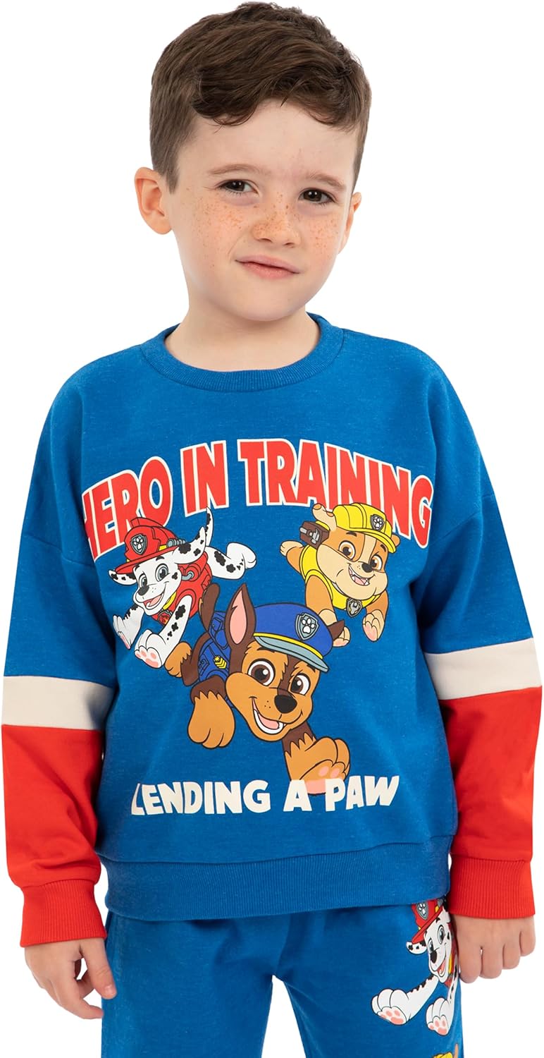 Paw Patrol Outfit Set | Chase Sweater And Sweatpants | Boys Tracksuit | Boys Clothing Set | Sizes 2T To 8