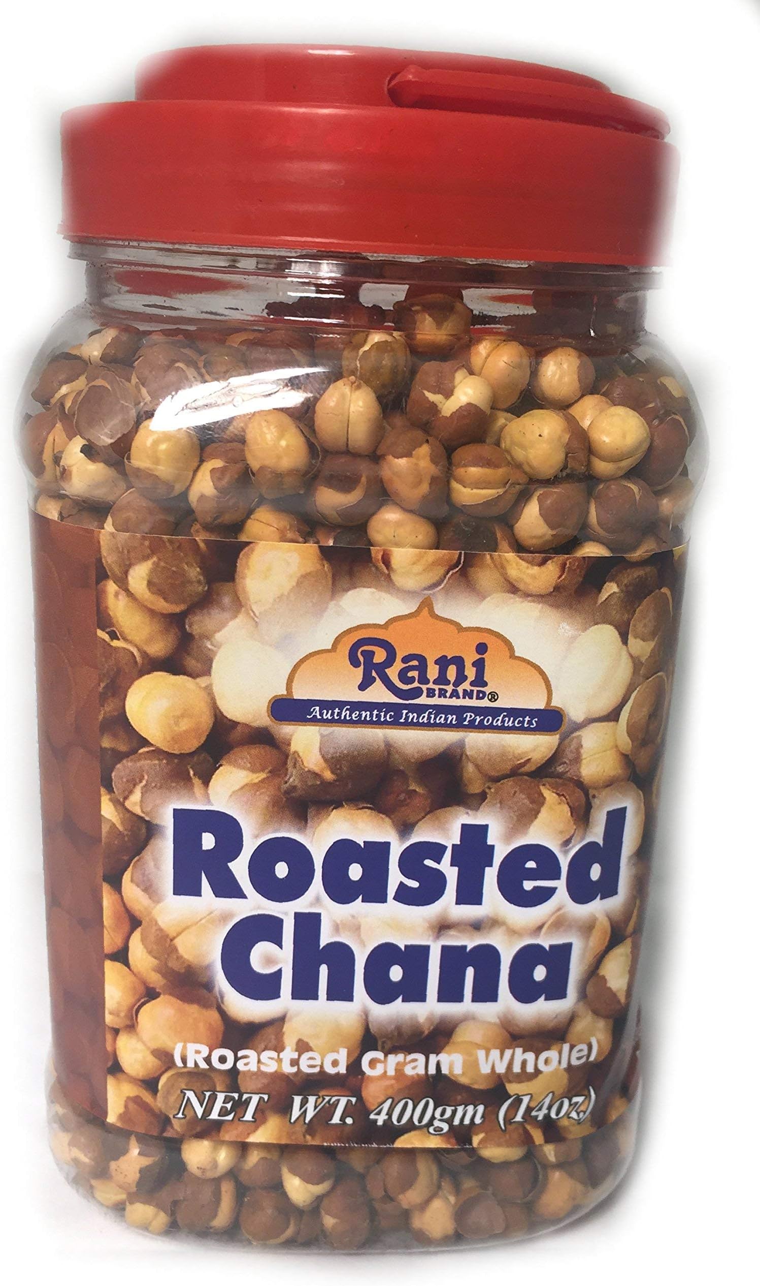 Rani Roasted Chana (Chickpeas) Plain Flavor 12.3oz (350g) PET Jar ~ All Natural | Vegan | No Preservatives | Gluten Friendly | Indian Origin | Great Snack, Ready to Eat