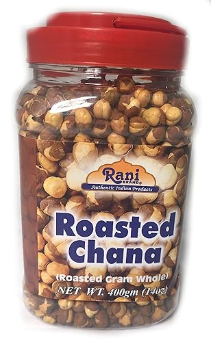 Rani Chana asada (garbanzos) Sabor liso 14oz (400g) Tarro PET  Todo natural  Vegano  Sin conservantes  Apto para gluten  Origen indio  Gran