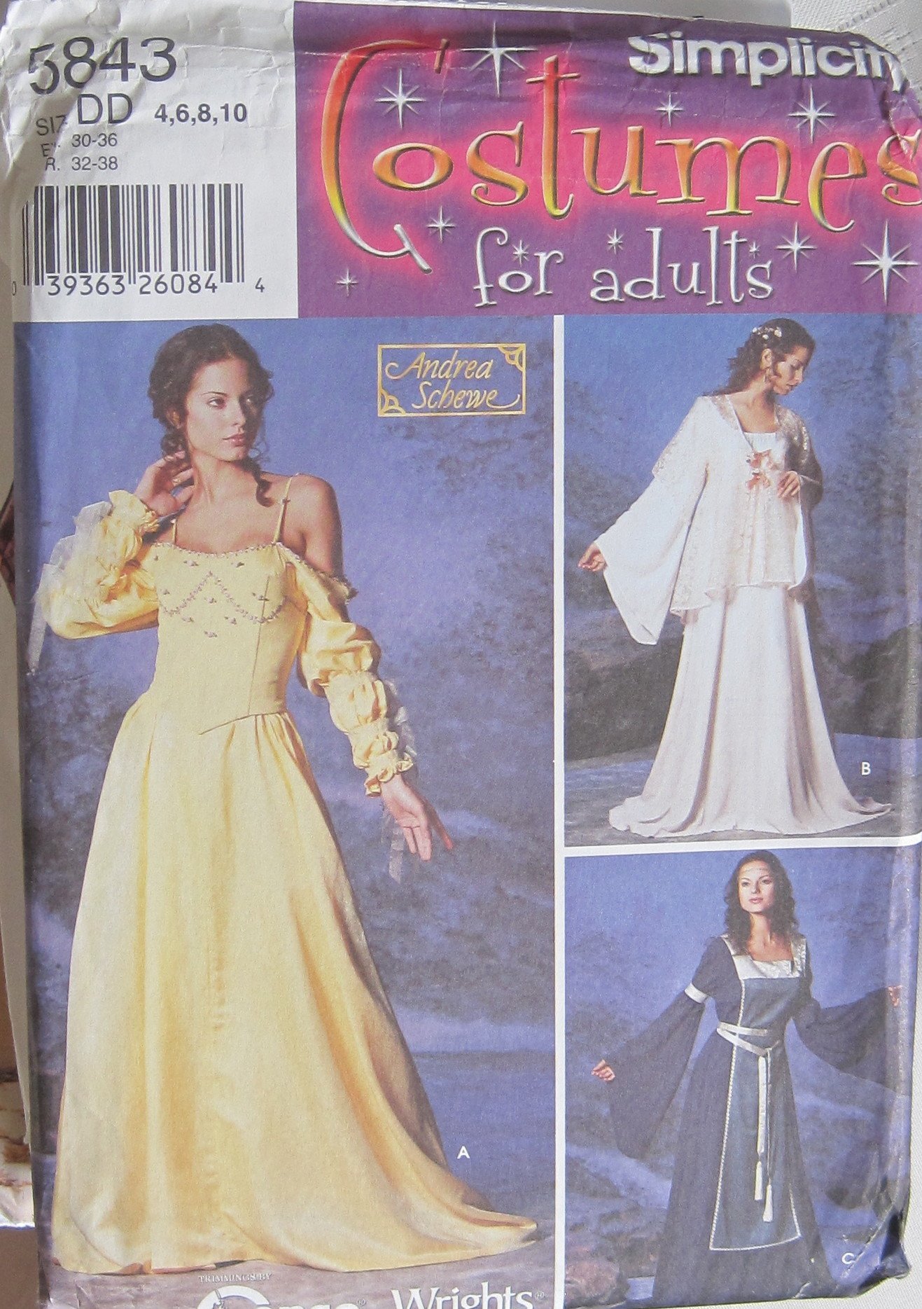 Patron Simplicity 5843 costume Padme Renaissance taille 4 à 10 pour réussir sa robe de bal