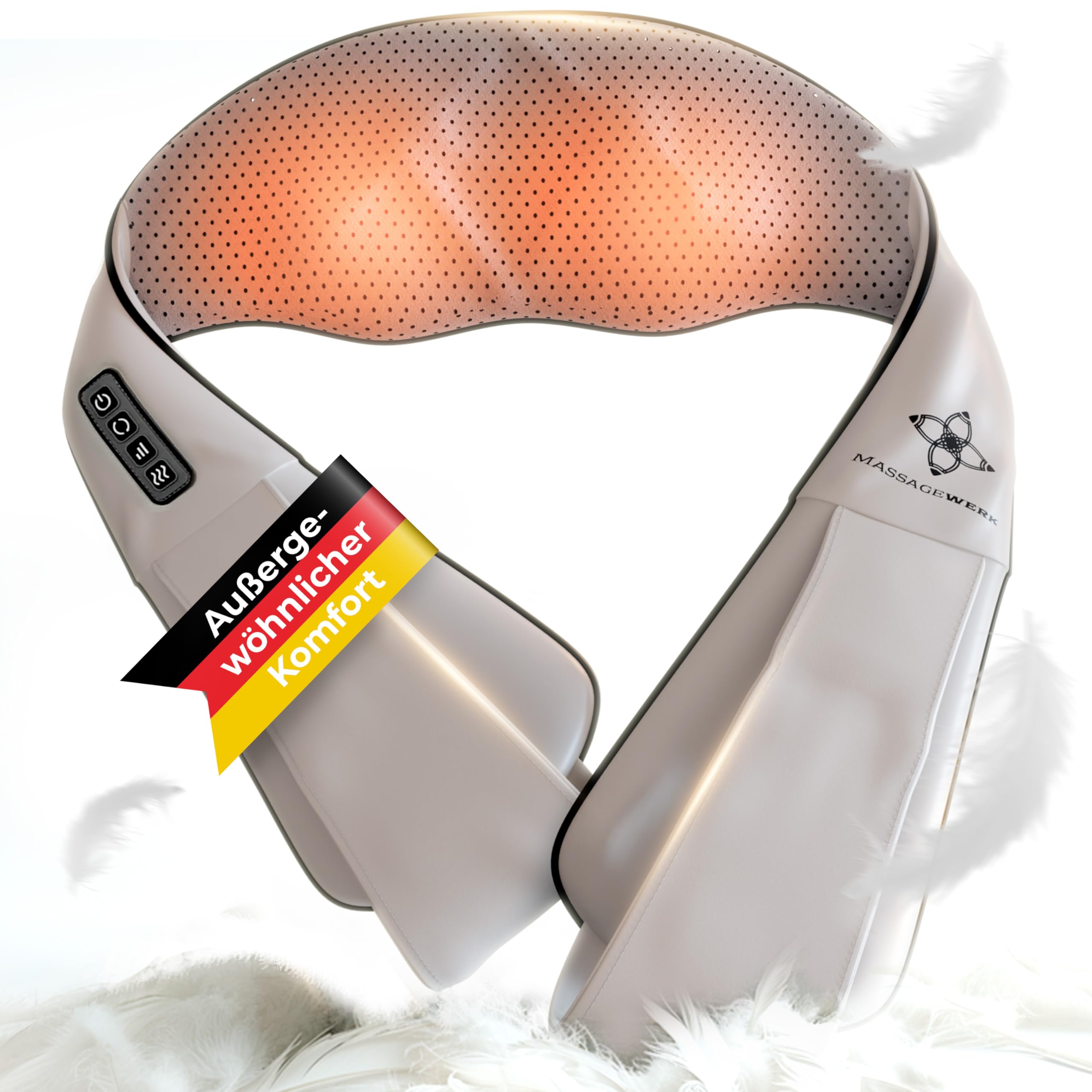 Shiatsu Nacken- und Rückenmassagegerät | Elektrisches Nackenmassagegerät mit Wärmefunktion | Ergonomisch, Ideal zur Linderung von Muskelverspannungen und Schmerzen