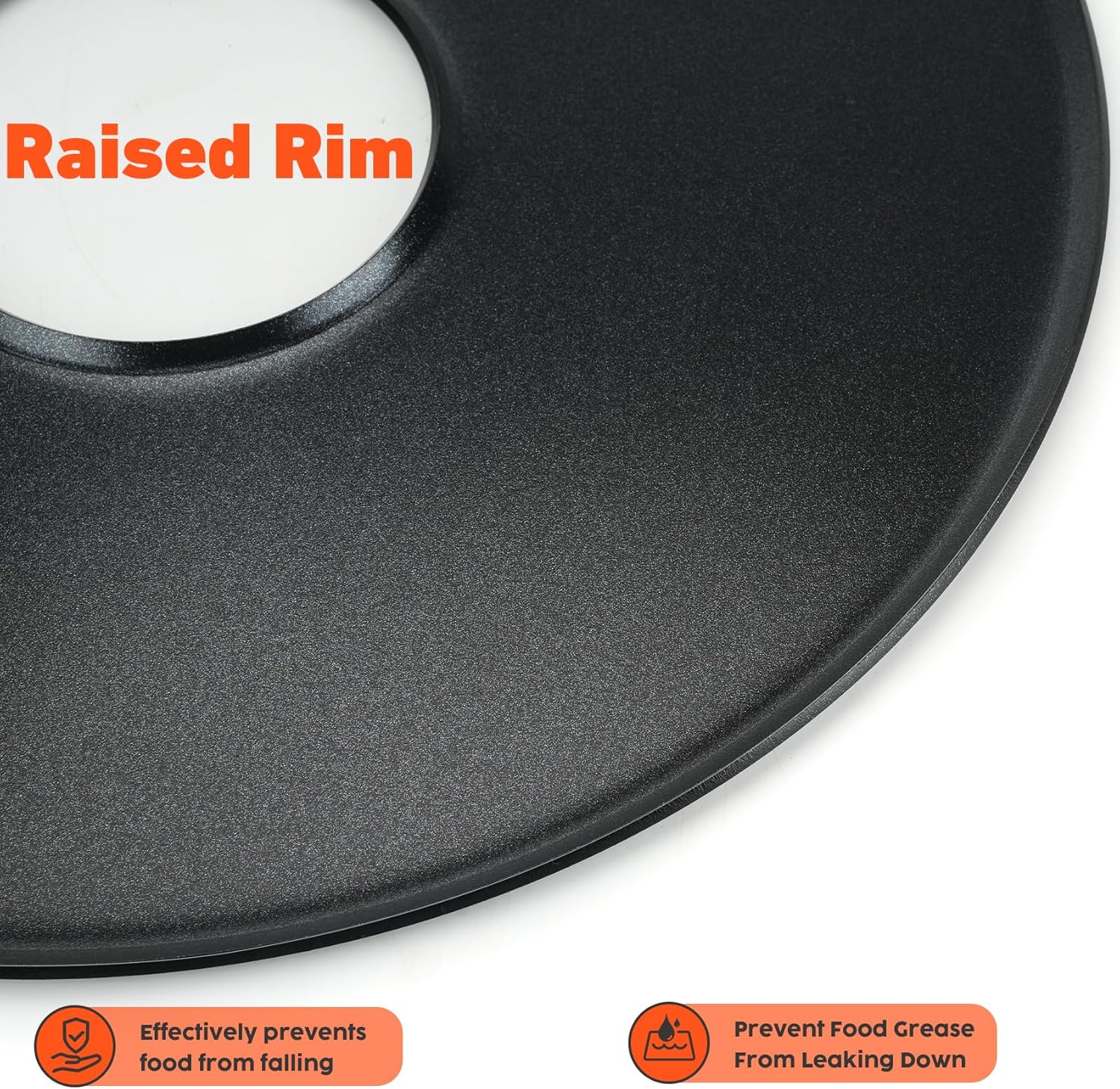 Charkettle Round Griddle Flat Top Plate with Support Rack, Compatible with Weber 22" Kettle Charcoal Grill, BBQ Cooking Griddle for Drum Smoker, Barrel Grill and DIY UDS