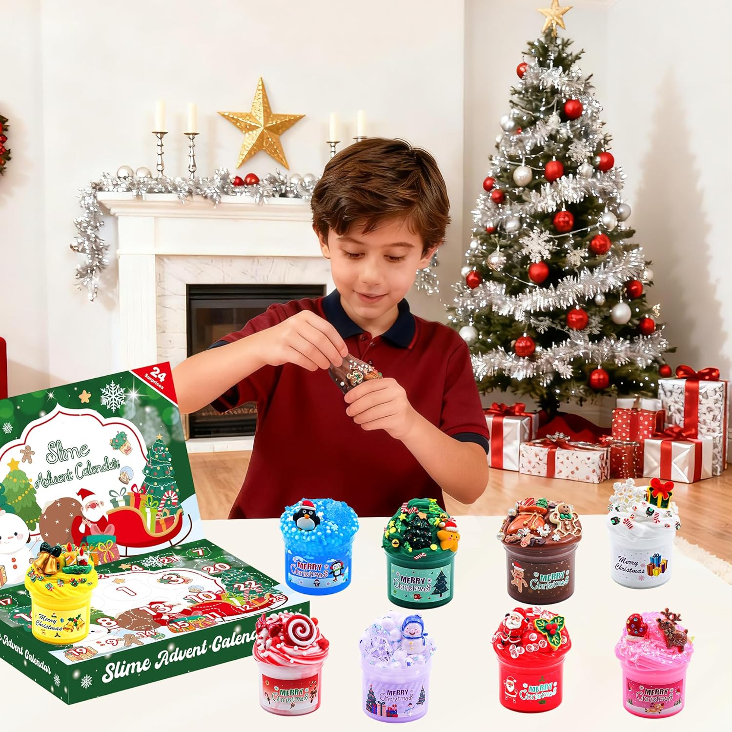 Slime Advent Calendar 2025 Kids, Christmas Countdown Calendars 24 Days of Surprises with Slime Kit Funny Gifts for Toddler Kids Teens Girls 4 5 6 7 8 9 10 11 12 Year Old - Image 6