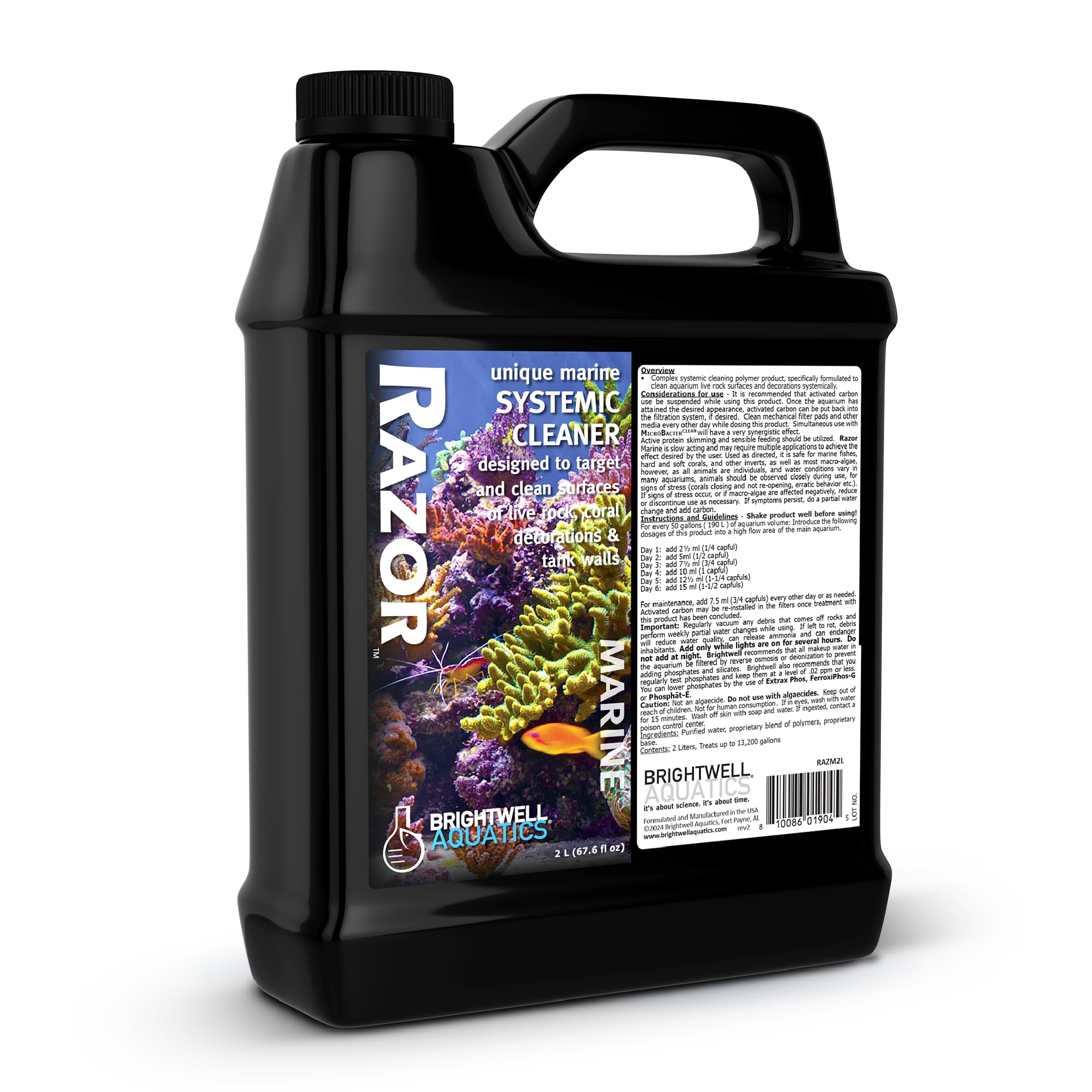 Brightwell Aquatics Razor Marine – Einzigartiger systemischer Aquarium-Reiniger für Meeresaquarien – Aquarium-Wasserbehandlungen, 1,999 ml