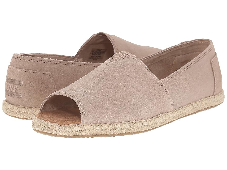 

TOMS Alpargata Open Toe (Stucco Suede) Women's Flat Shoes