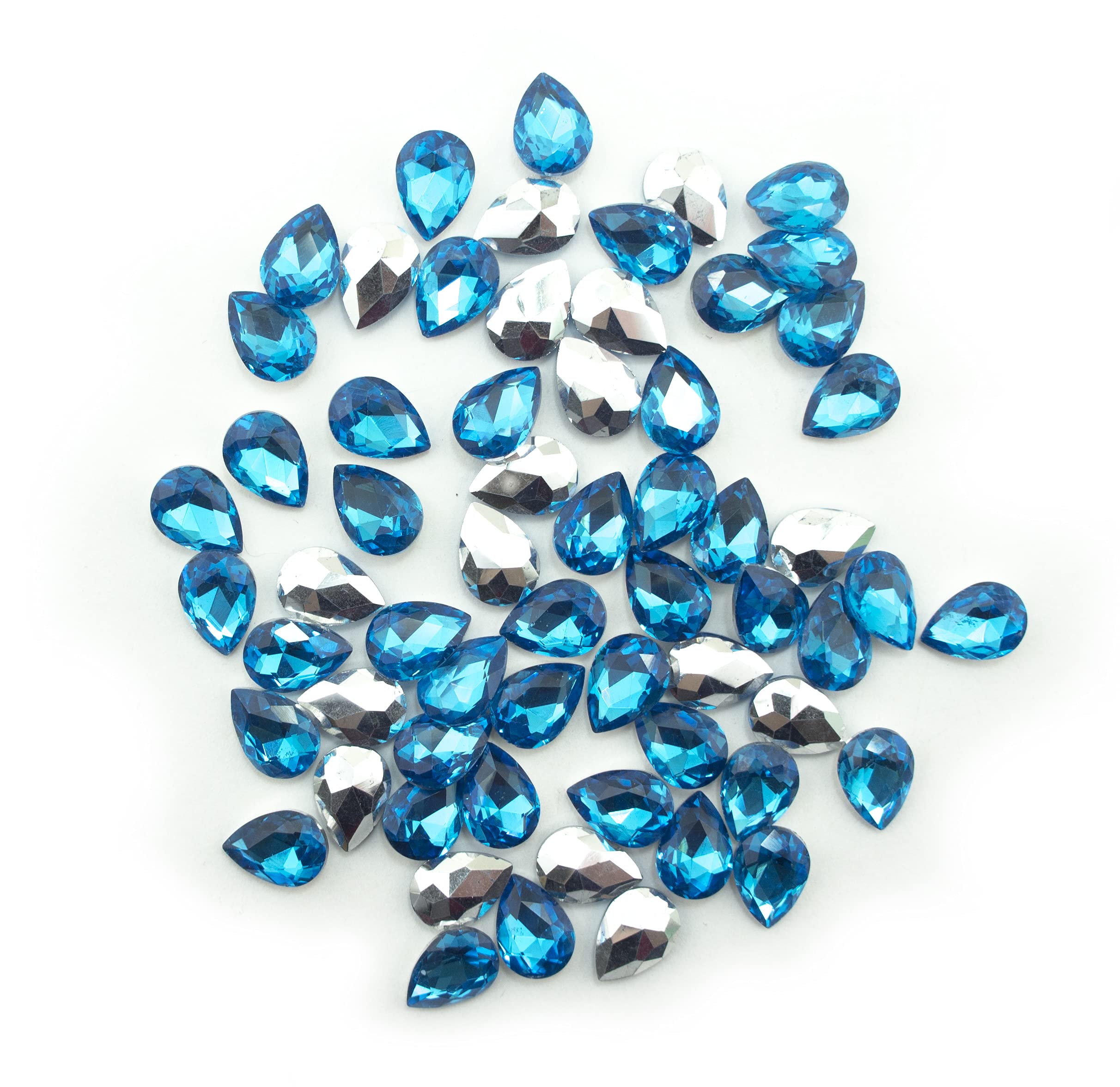 Cristal bleu mer à coudre 10x14mm lot de 50 strass larme pour customiser vêtement