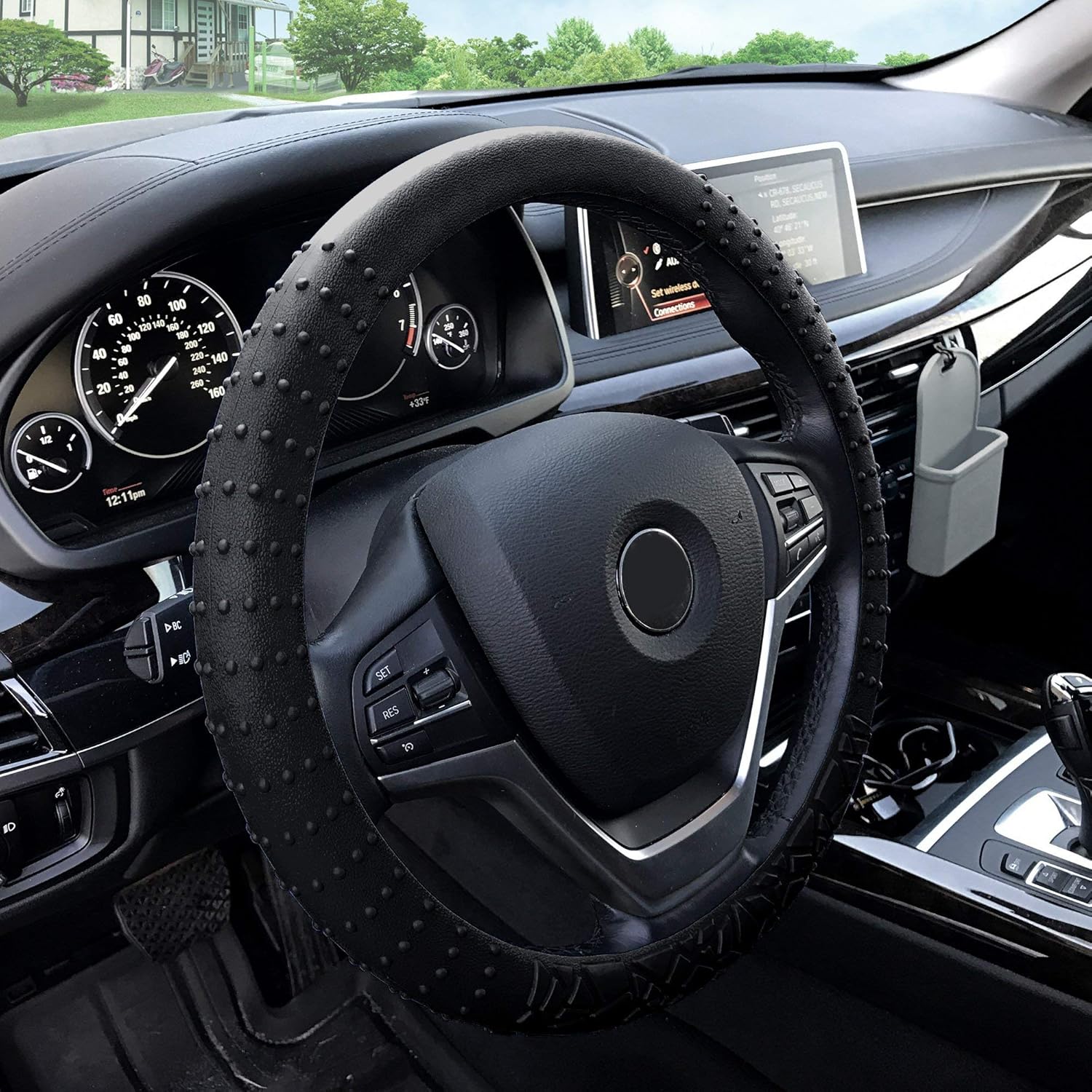 FH Group FH3002BLACK Universal Fit Silicone with Nibs and Pattern Massaging Grip Black Steering Wheel Cover fits most Cars, SUVs, Trucks, and Vans : Automotive