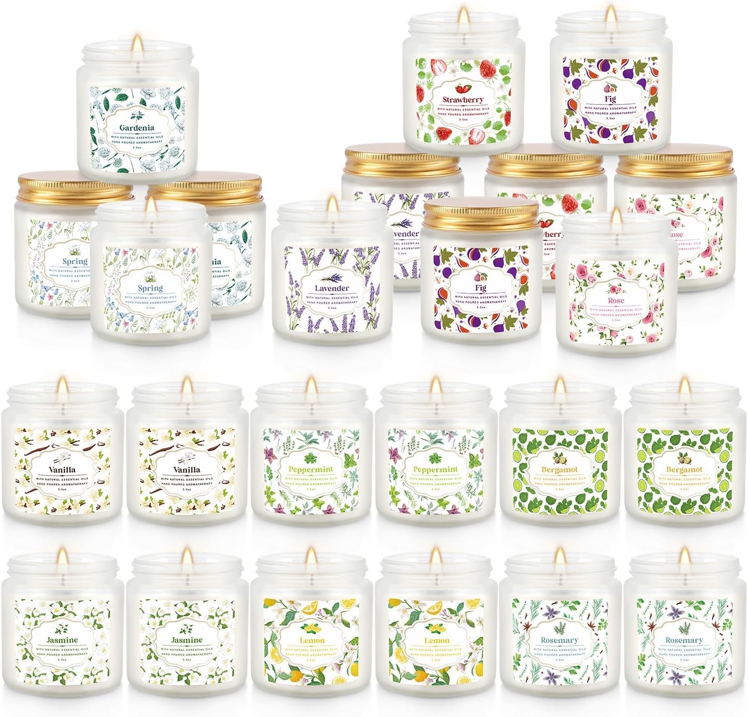 24 Pack Candles for Home Scented Aromatherapy Candles Gifts Set for Women, Natural Soy Wax Candle, 3.5 oz Long Lasting Candles, Birthday, Valentine, Christmas, Anniversary Present