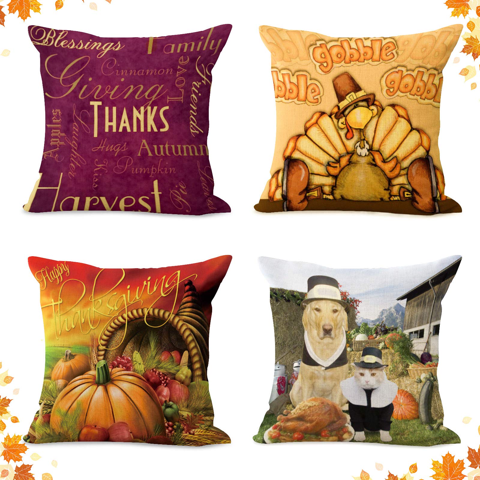 Evoio Pillow Covers 18 x 18 Inch Couch Throw Pillow Cases, Decor for Home, Sofa Cushion Covers(Set of 4)