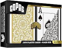 Vista 2 de Copag 1546 Design - Juego de cartas 100% de plástico, tamaño de póquer (estándar) negro/dorado (índice jumbo, 1 juego)