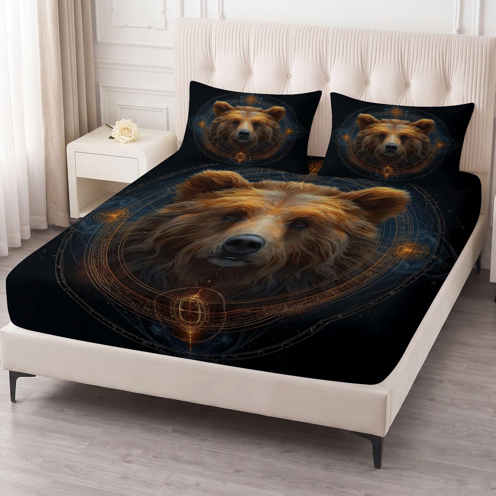 Juego de sábanas bajeras ajustables de 3 piezas, 160 x 200 cm, de microfibra, suave, con 2 fundas de almohada de 80 x 80 cm, colchones de hasta 30 cm