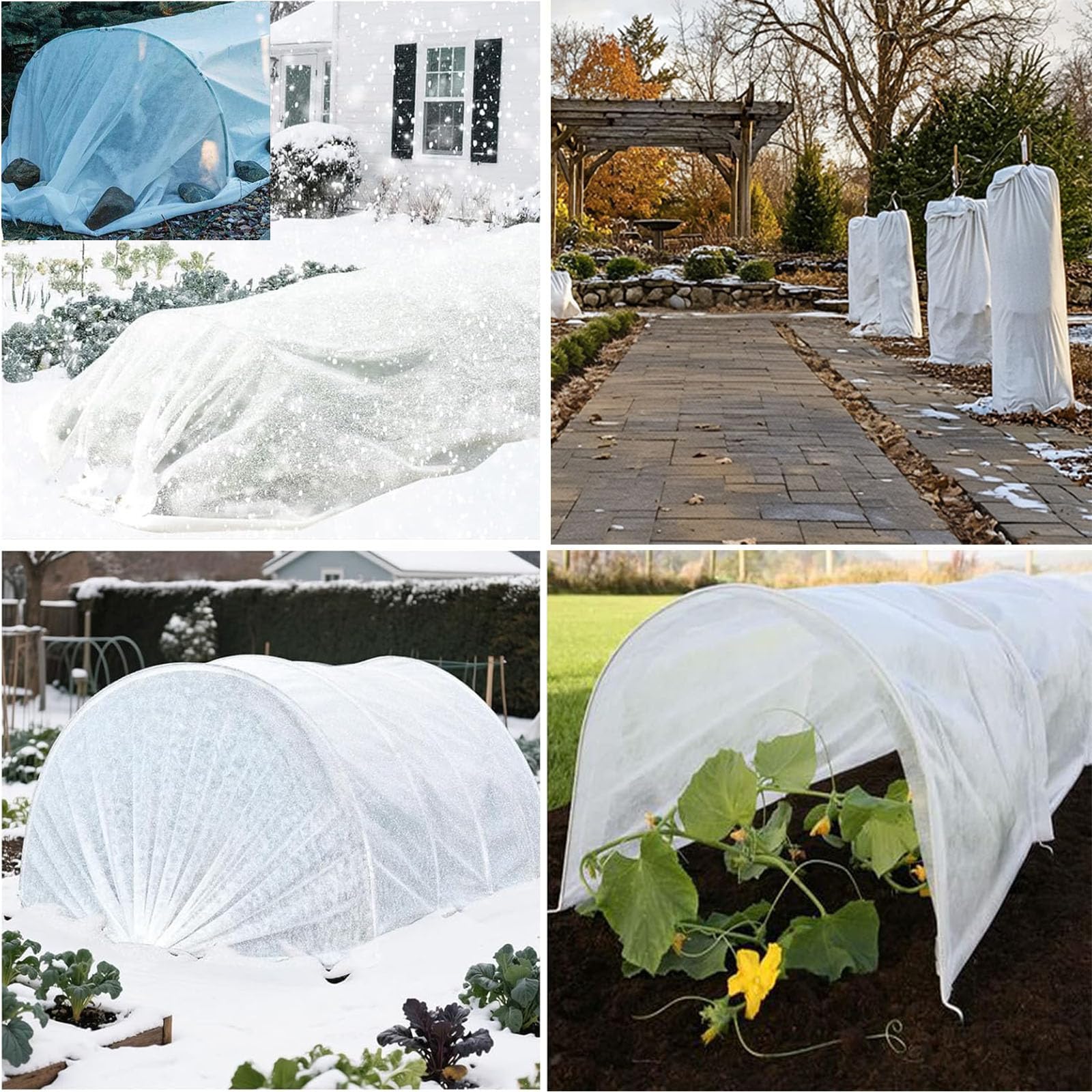 Folie Frühbeet 1 x 80 m Atmungsaktives & UV Gartenvlies Hochbeet Schützt vor Wind, Hagel, Frost für Gemüse, Weiß