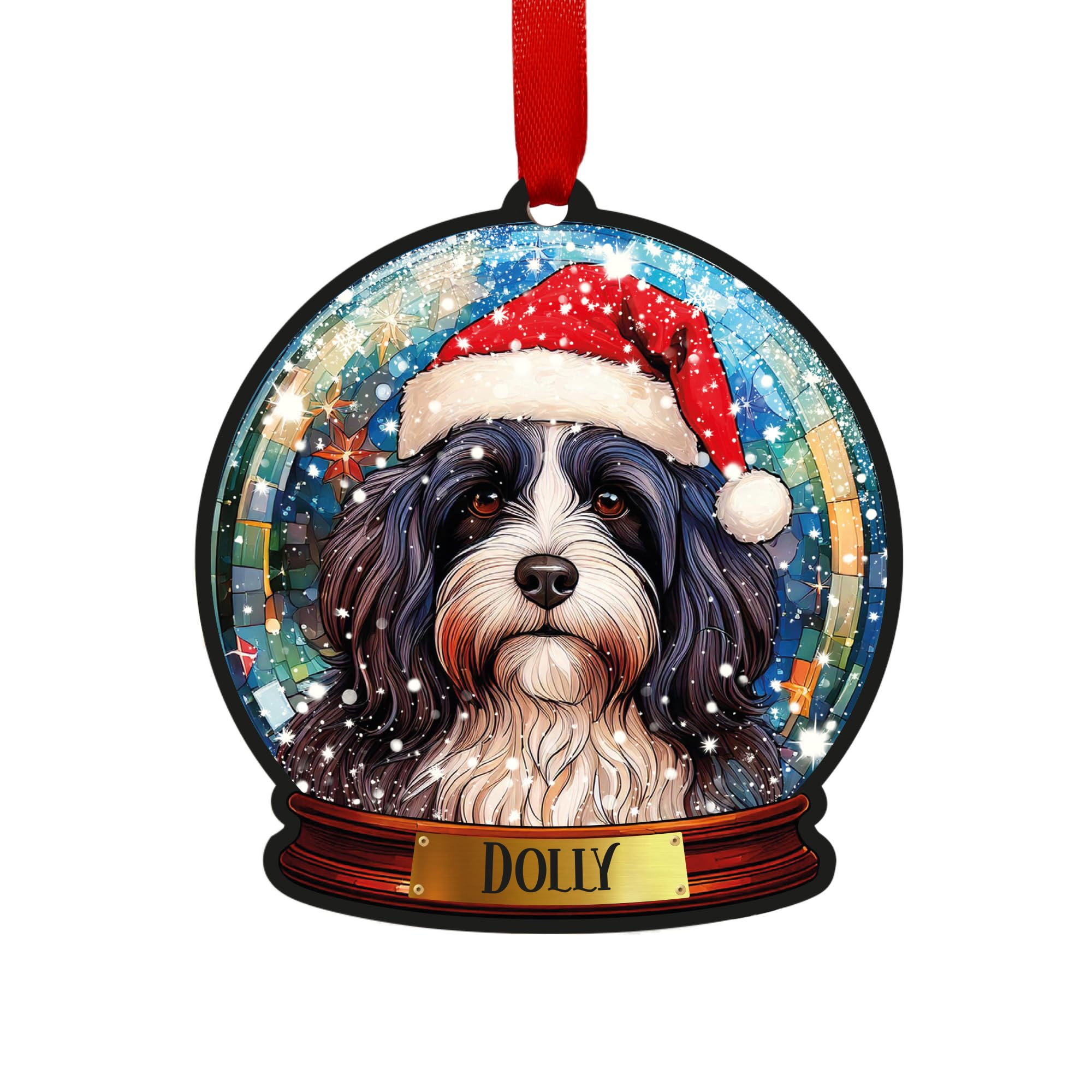 Tibetan Terrier Personalised Snow Globe Decoration