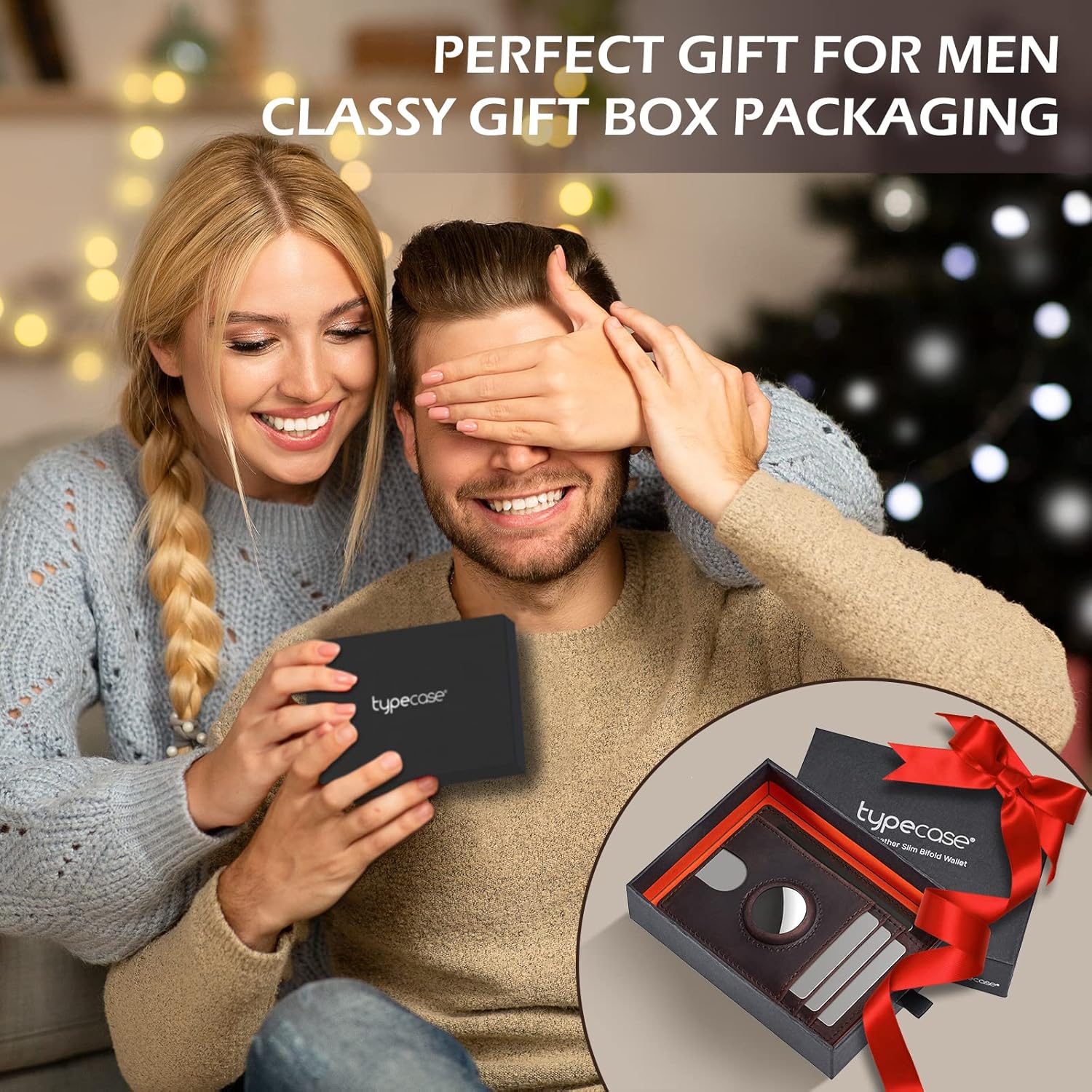 typecase Slim Minimalist Card Mens Wallet for AirTag, Front Pocket Premium Crazy Horse Leather Wallet with AirTag Holder, RFID Blocking Cash Credit Card Wallet Compatible with AirTag (Dark Brown) - Image 8