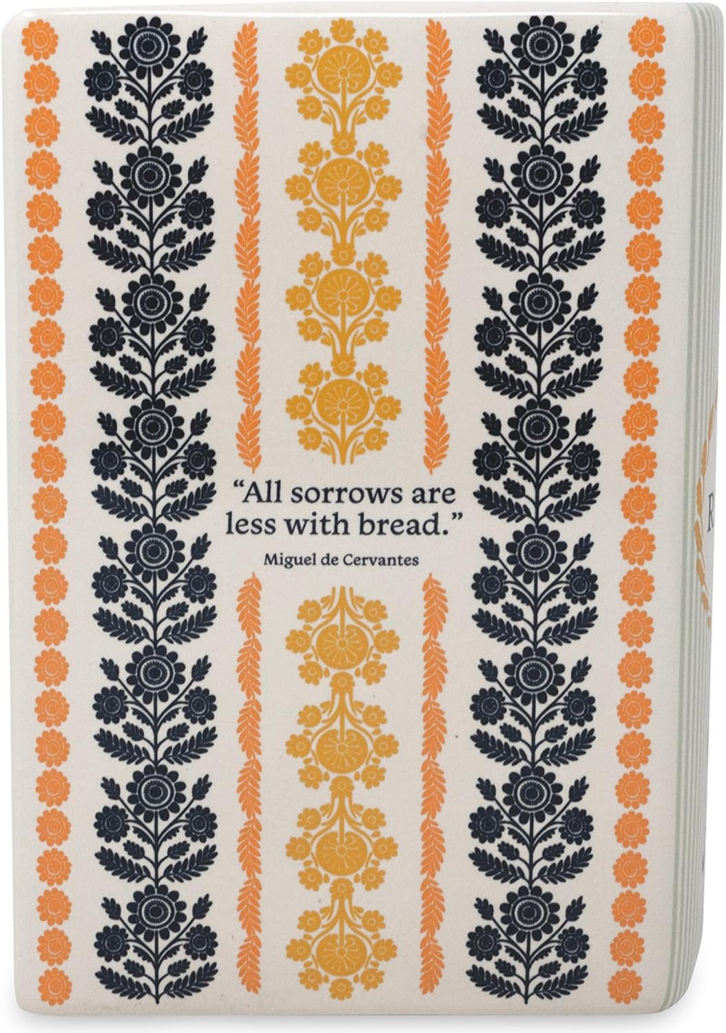 Steel Mill & Co Original Book-Shaped Decorative Vase, Ceramic Vases for Home Decor, Cute Kitchen Decor, Unique Vase (Vintage Floral Stripe)