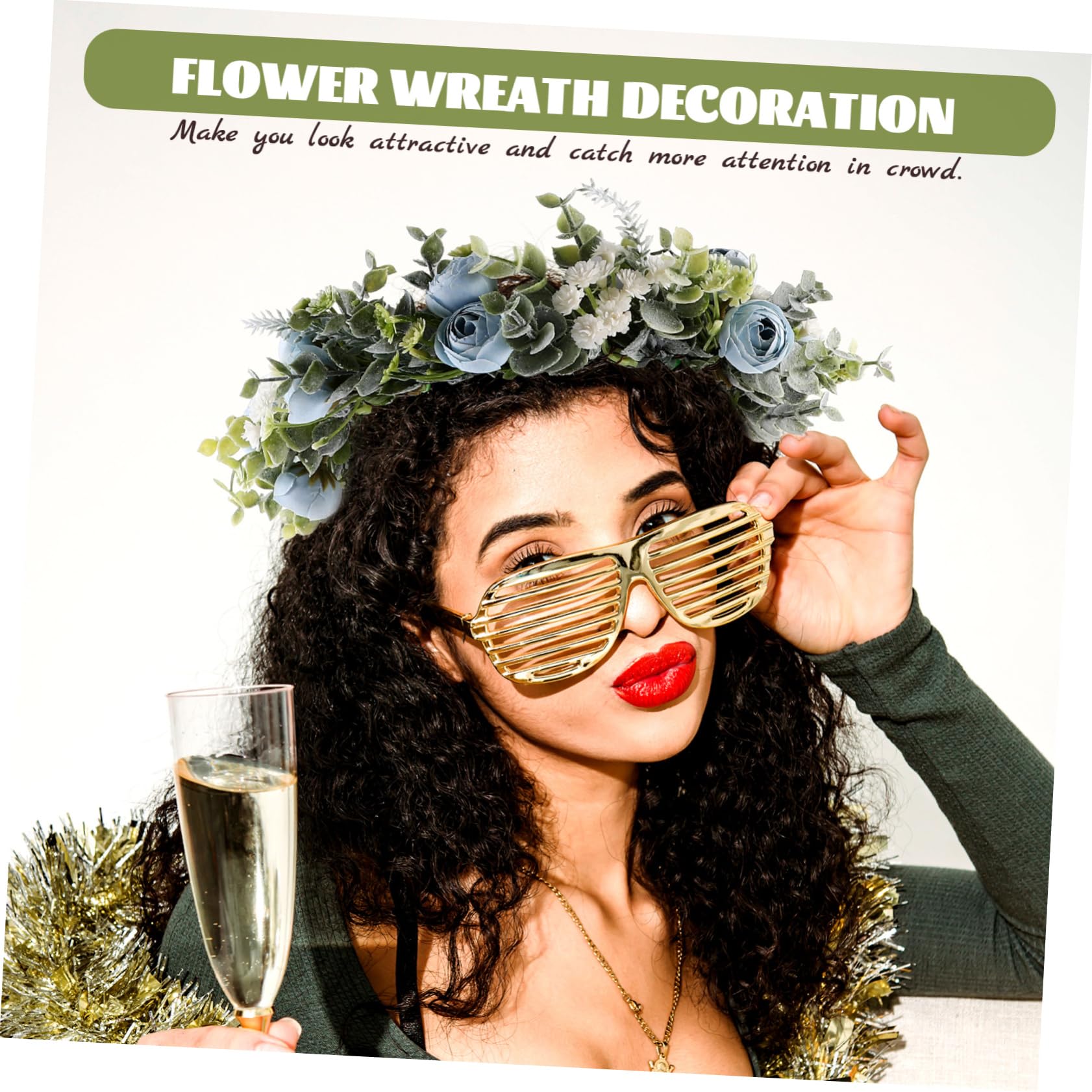 FRCOLOR 3stücke Blumenkranz Haarband Für Hochzeiten Und Feiern Handgefertigtes Brautaccessoire Blau Leicht Und Bequem Für Bühne Oder Festliche Anlässe