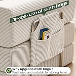 Canapé Sectionnel Corduroy avec accoudoirs amovibles, Design modulaire pour petits espaces, Couch convertible avec poche de rangement, Style moderne à mi-century (blanc, 204CM)